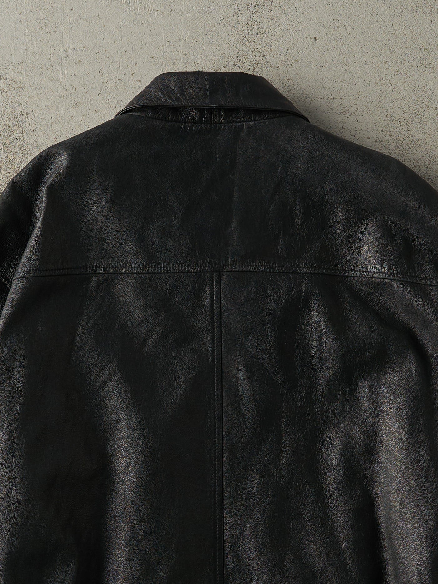 Vintage Y2K Black Volcano Leather Jacket (M)
