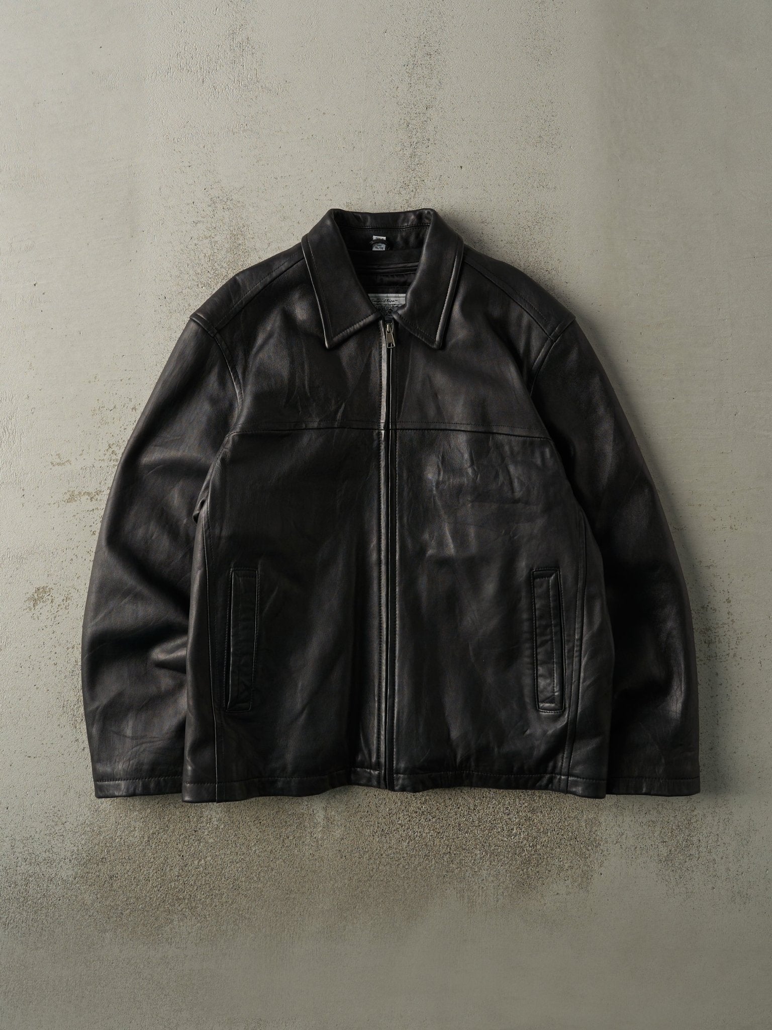 Vintage Y2K Black Sawyer of Napa Soft Leather Jacket (L)