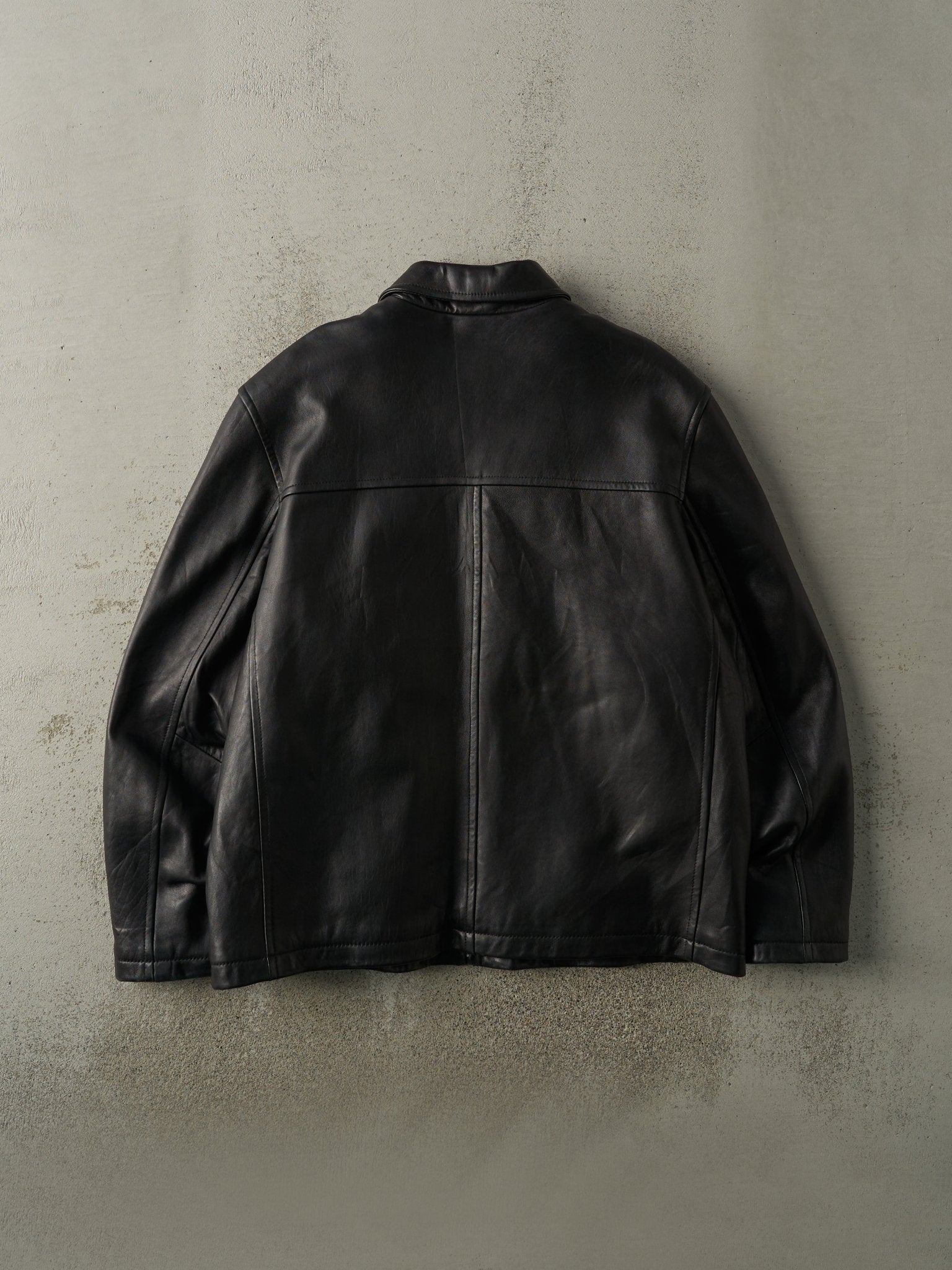 Vintage Y2K Black Sawyer of Napa Soft Leather Jacket (L)