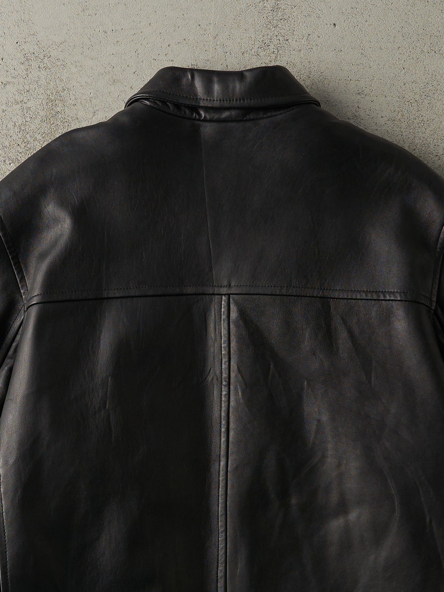 Vintage Y2K Black Sawyer of Napa Soft Leather Jacket (L)