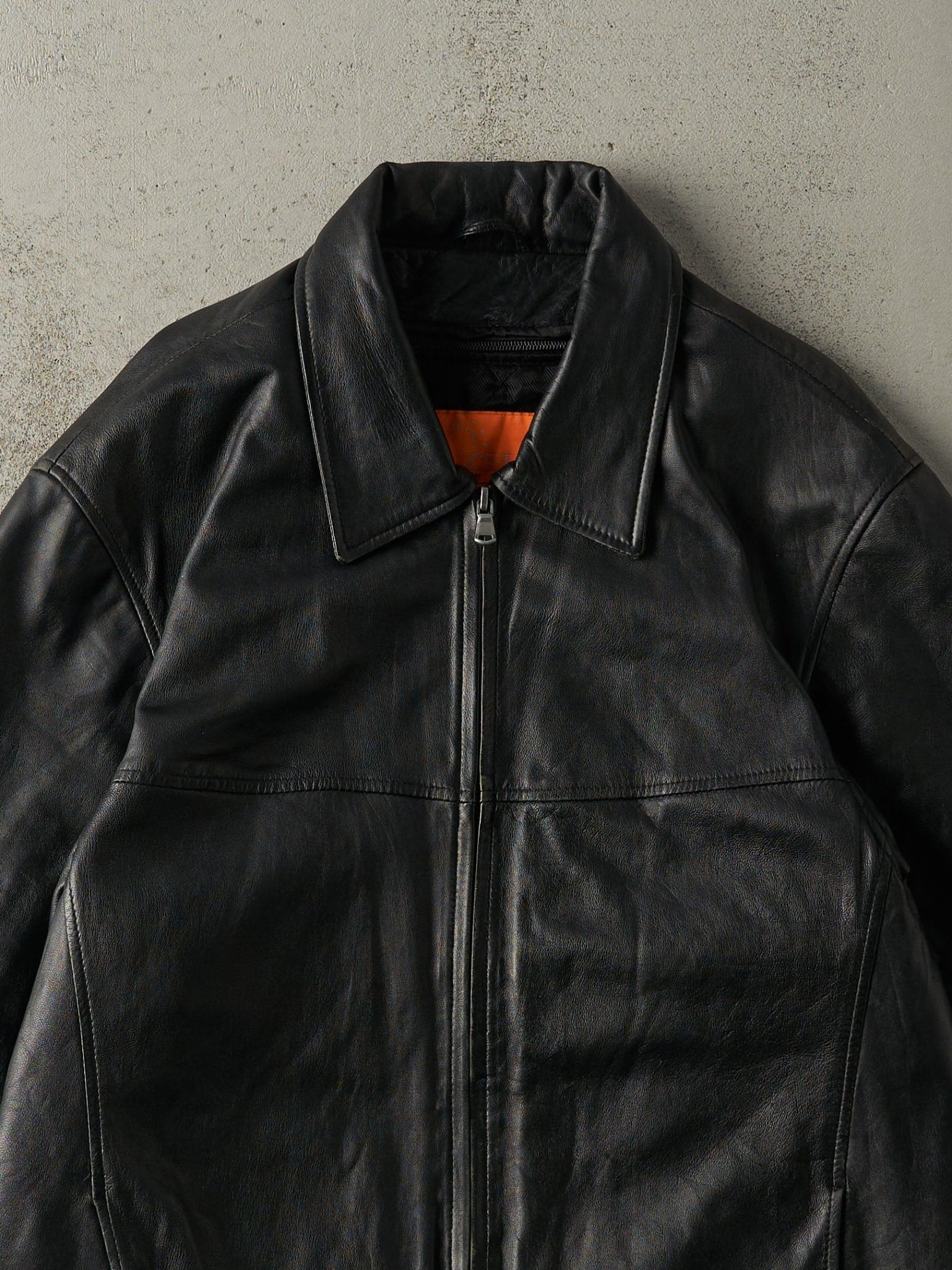 Vintage Y2K Black Elzein Leather Jacket (M)