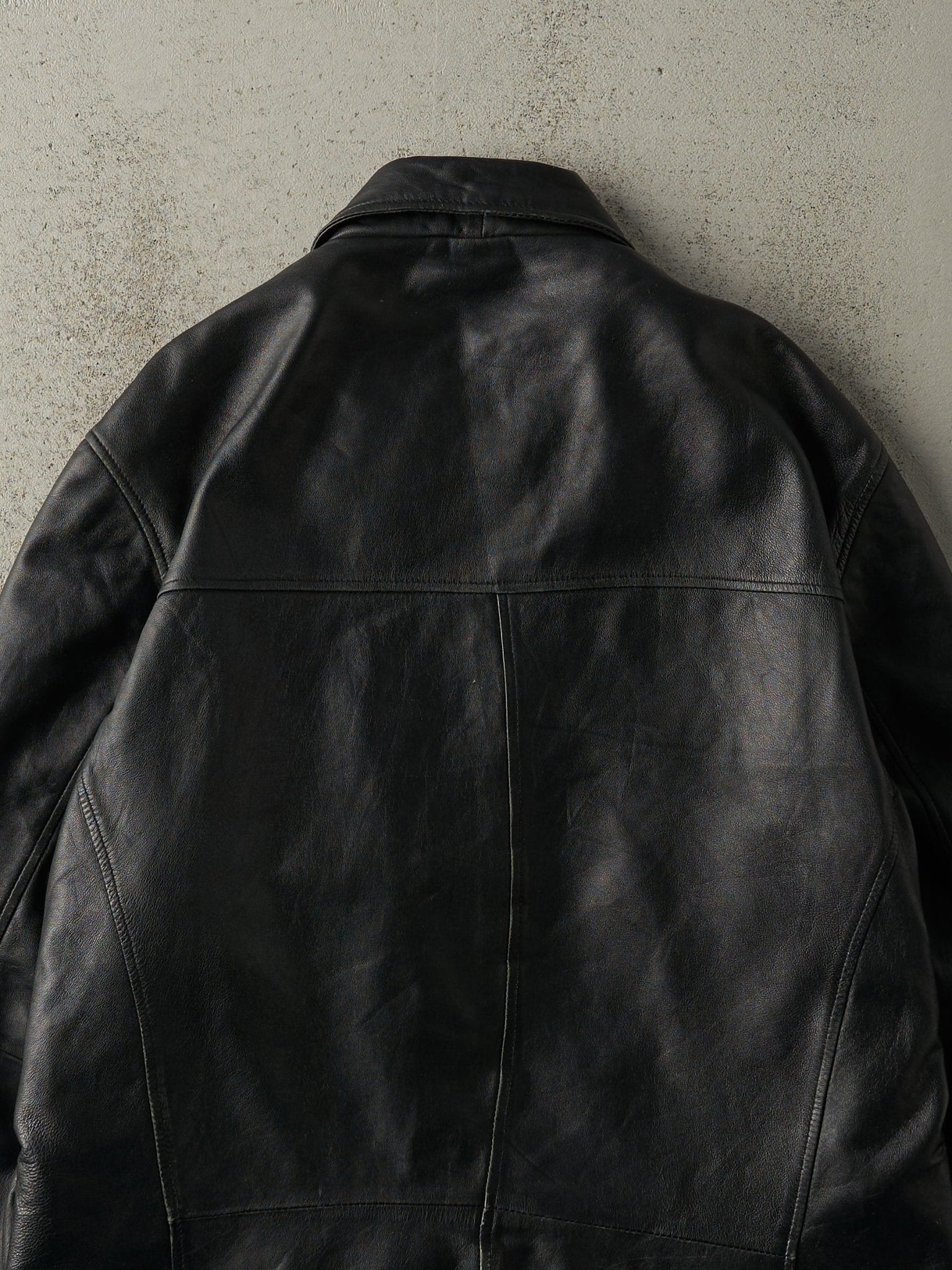 Vintage Y2K Black Elzein Leather Jacket (M)