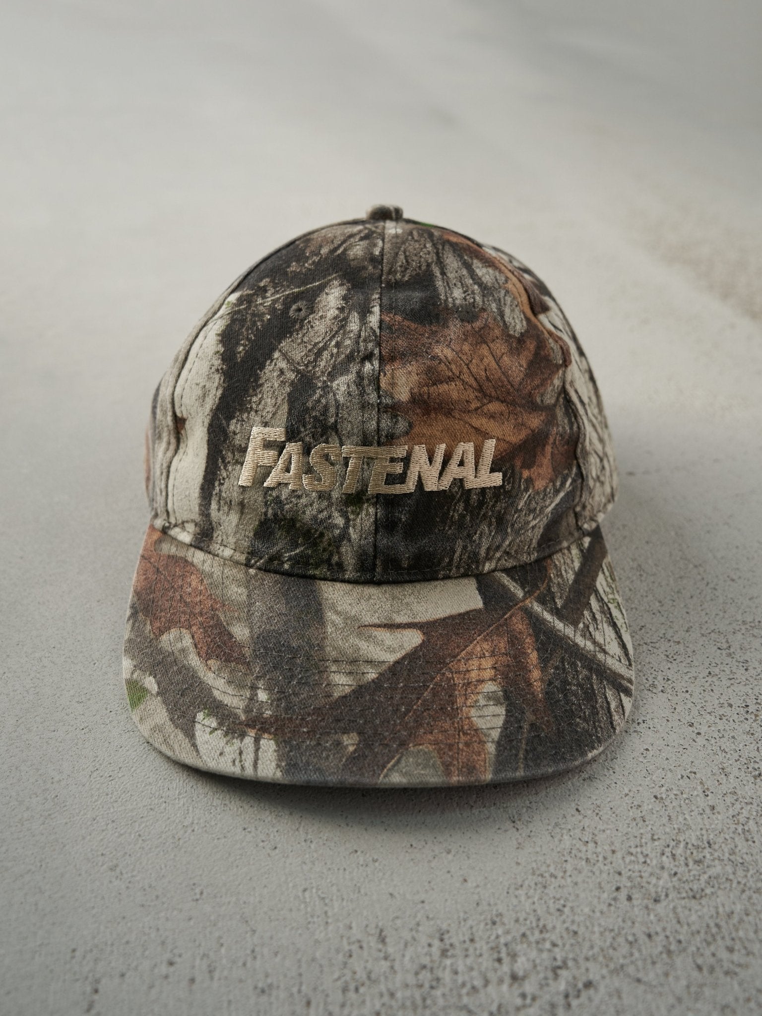 Vintage Y2K Camo Embroidered Fastenal Velcro Hat