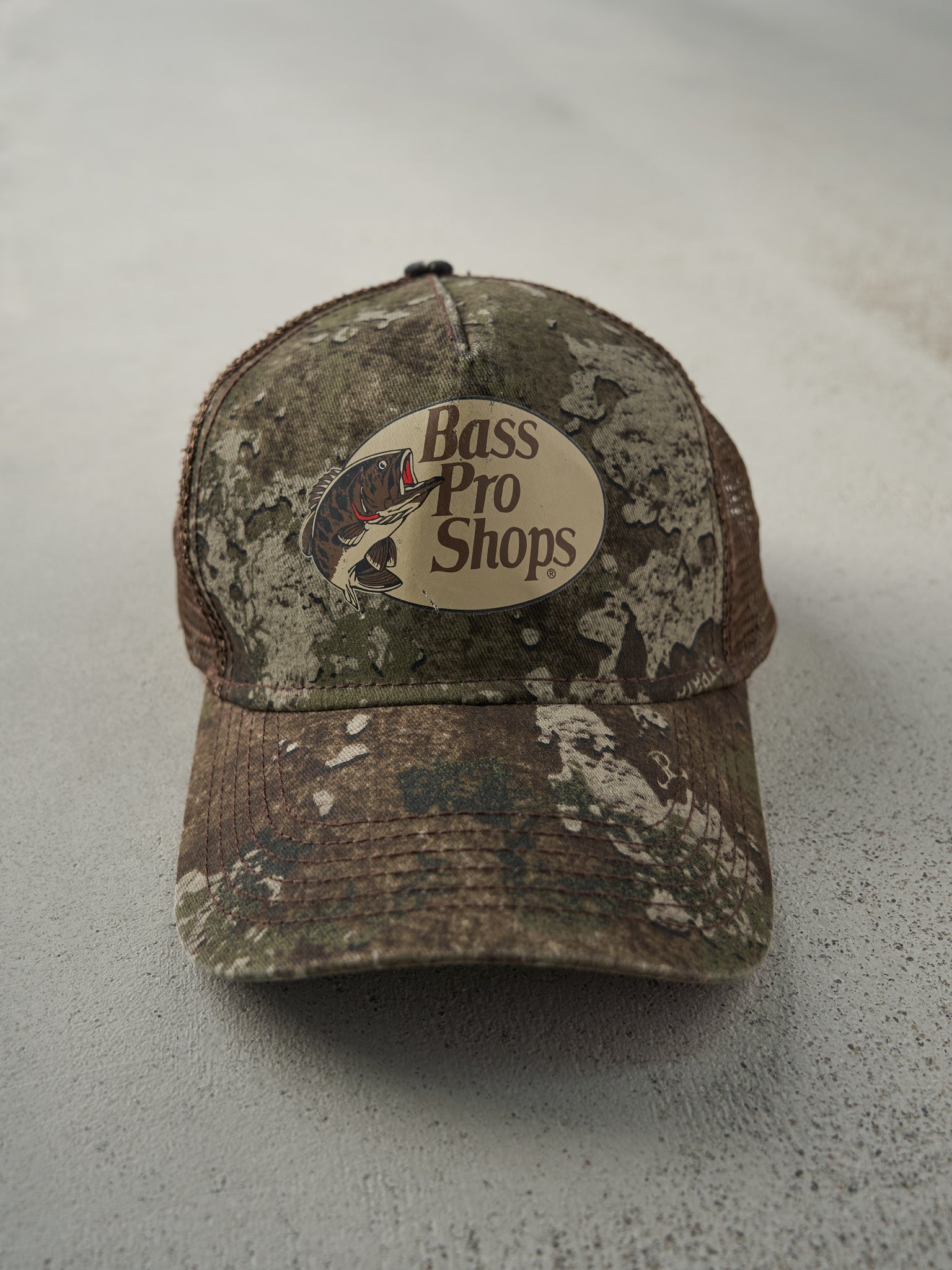 Vintage Y2K Camo Bass Pro Shops Trucker Hat