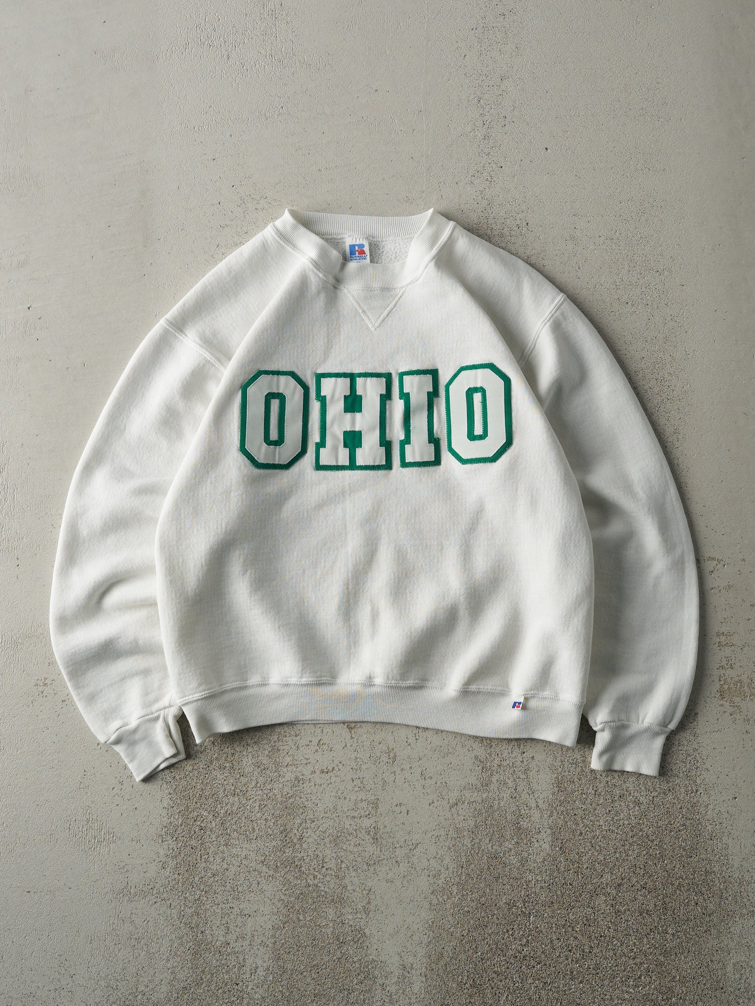 Vintage 90s White Russell Athletic Ohio University Crewneck (M)