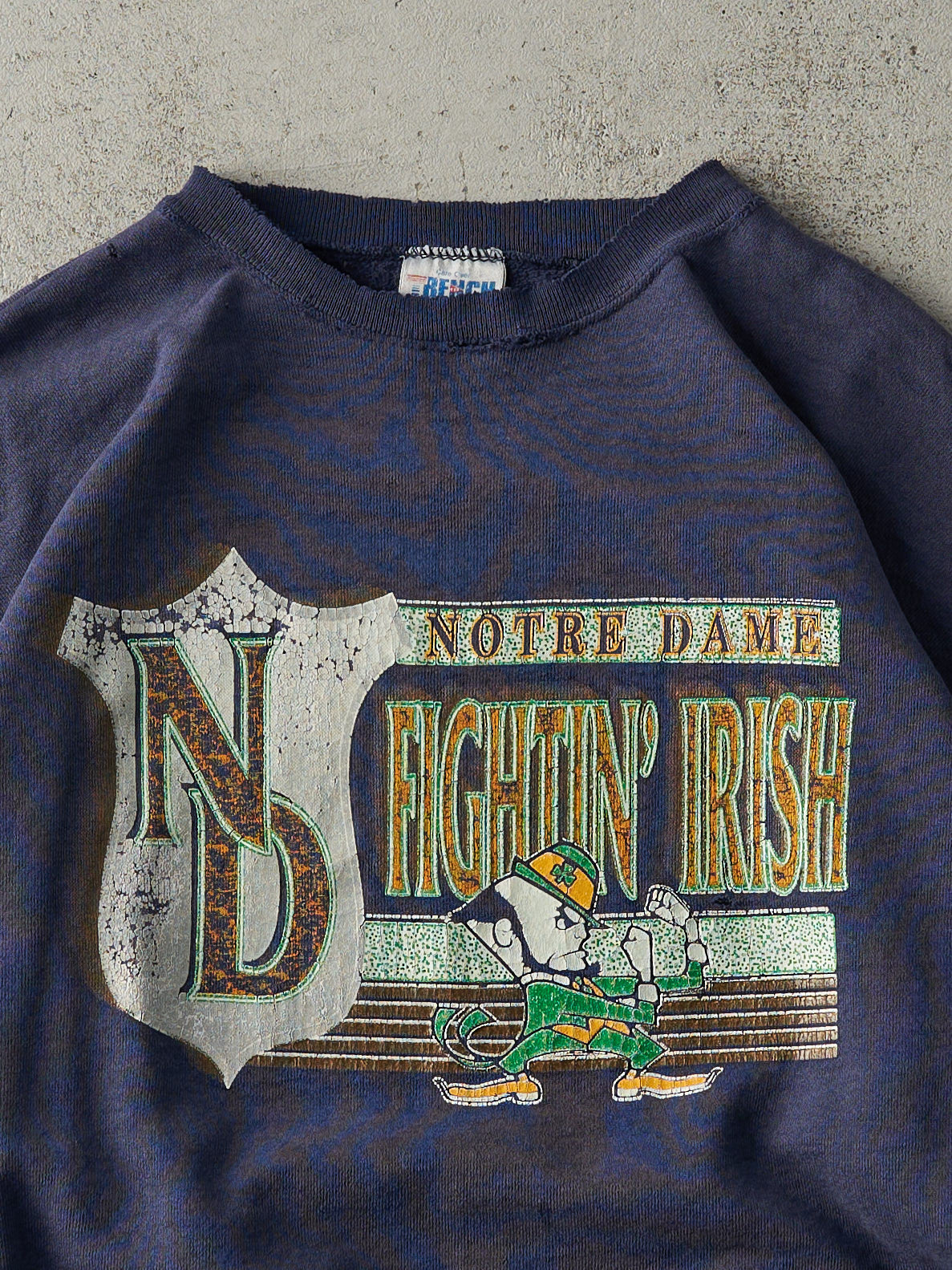 Vintage 90s Navy Blue Notre Dame Fighting Irish Crewneck (L)