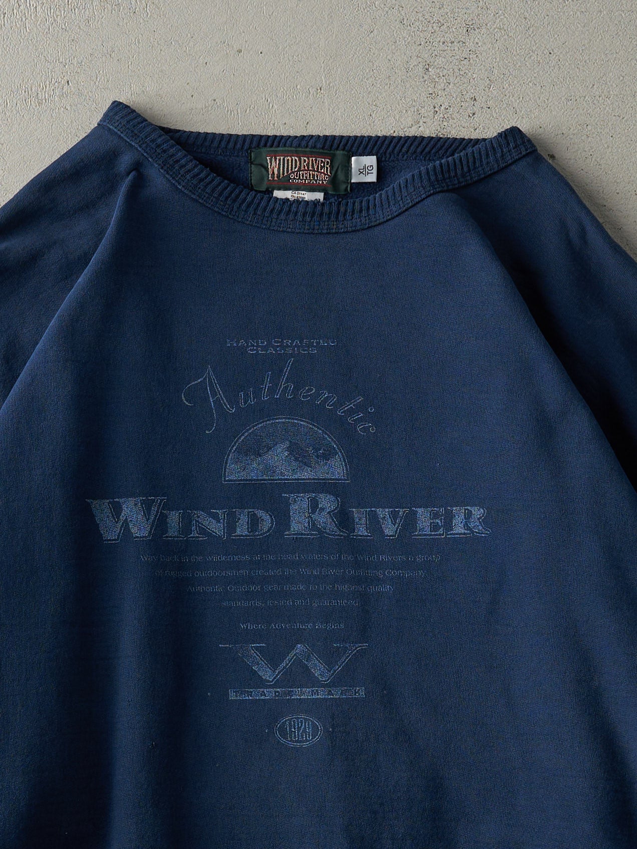 Vintage 90s Navy Blue Wind River Crewneck (XL)