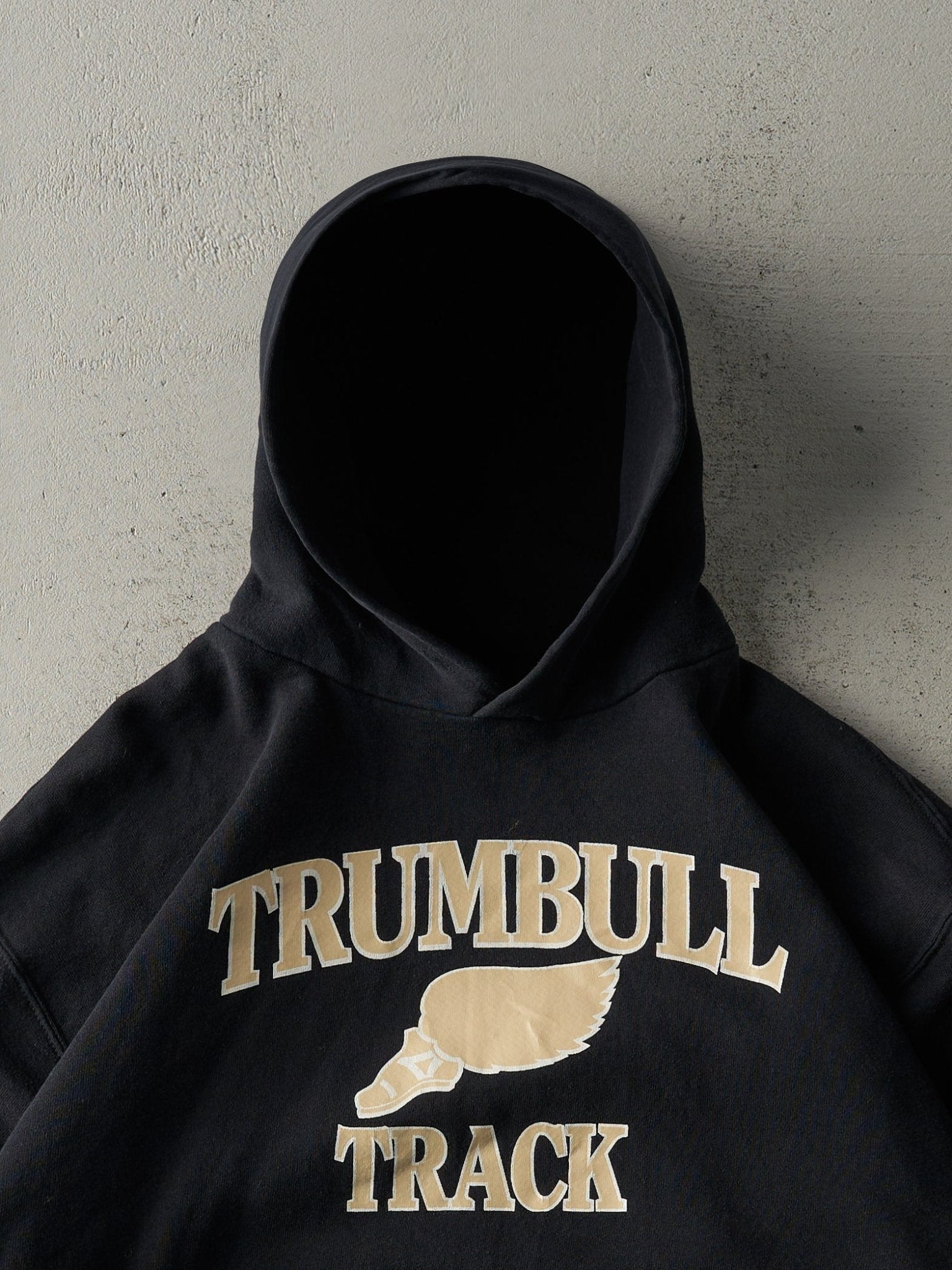 Vintage Y2K Black Trumbull Track Russell Athletic Hoodie (M)