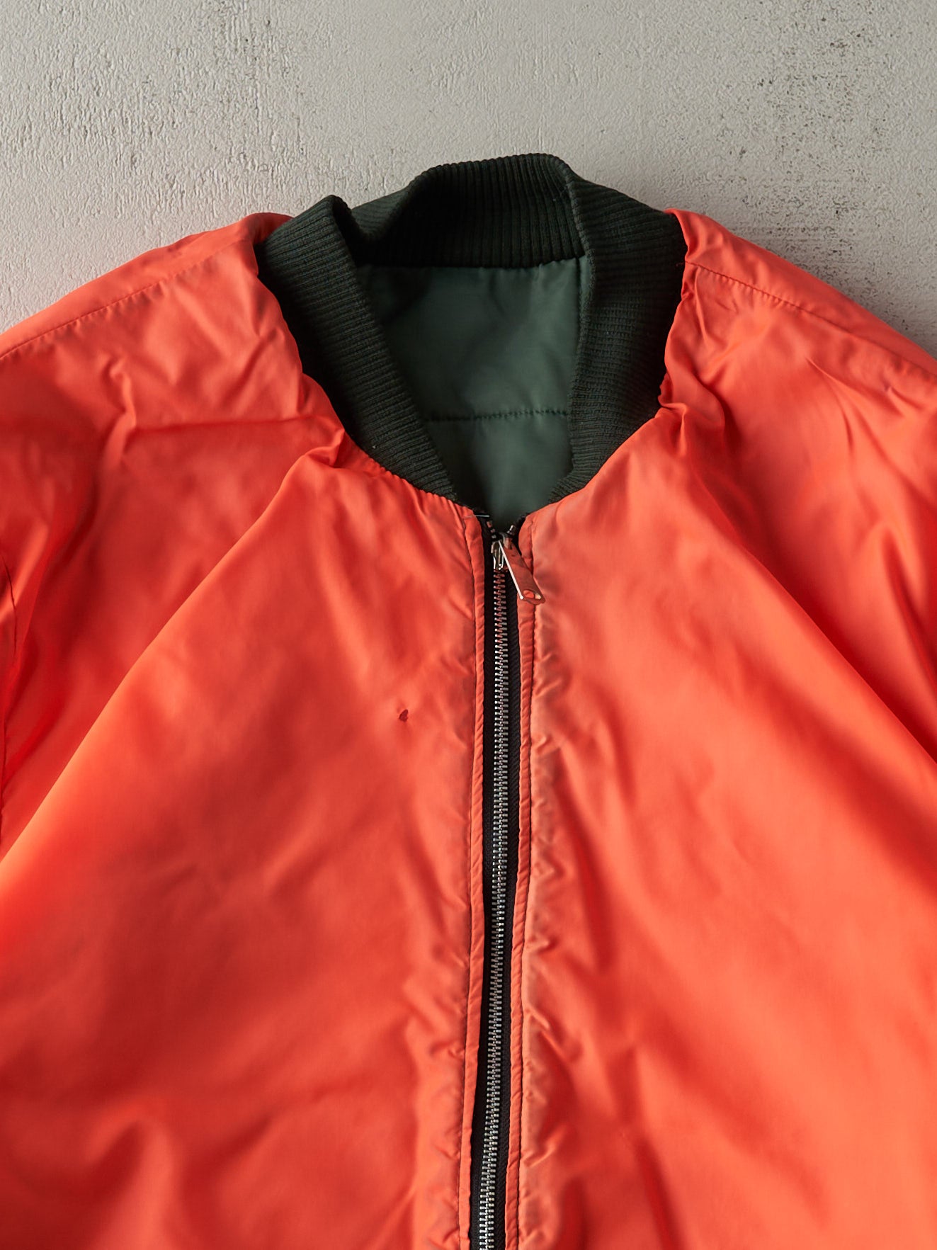 Vintage 90s Green & Orange Reversible Flight Bomber Jacket (XXL)
