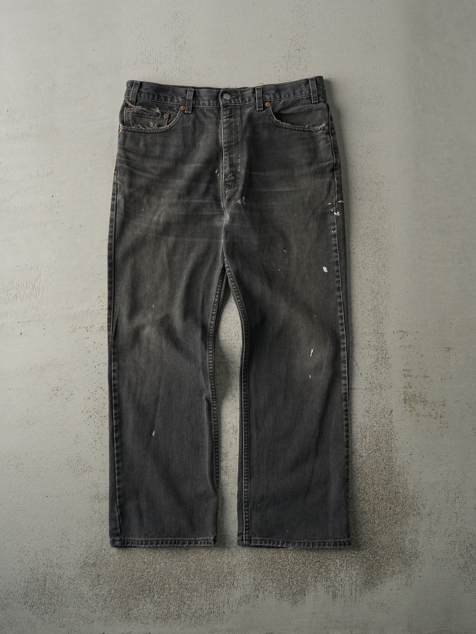 Vintage 90s Faded Black Levi's 517 Denim Pants (35x29.5)