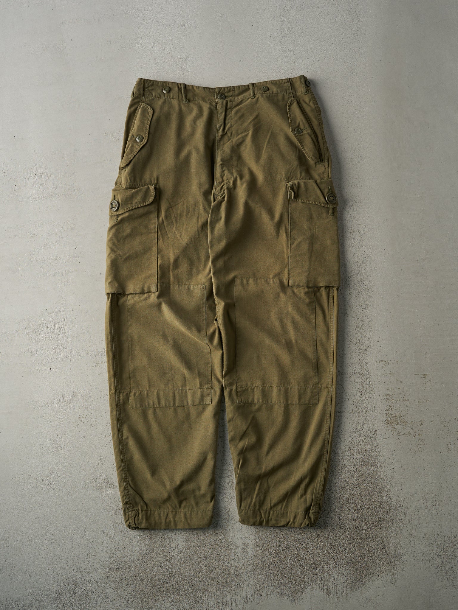 Vintage 80s Army Green OG 107 Light Weight Military Pants (35.5x32.5)