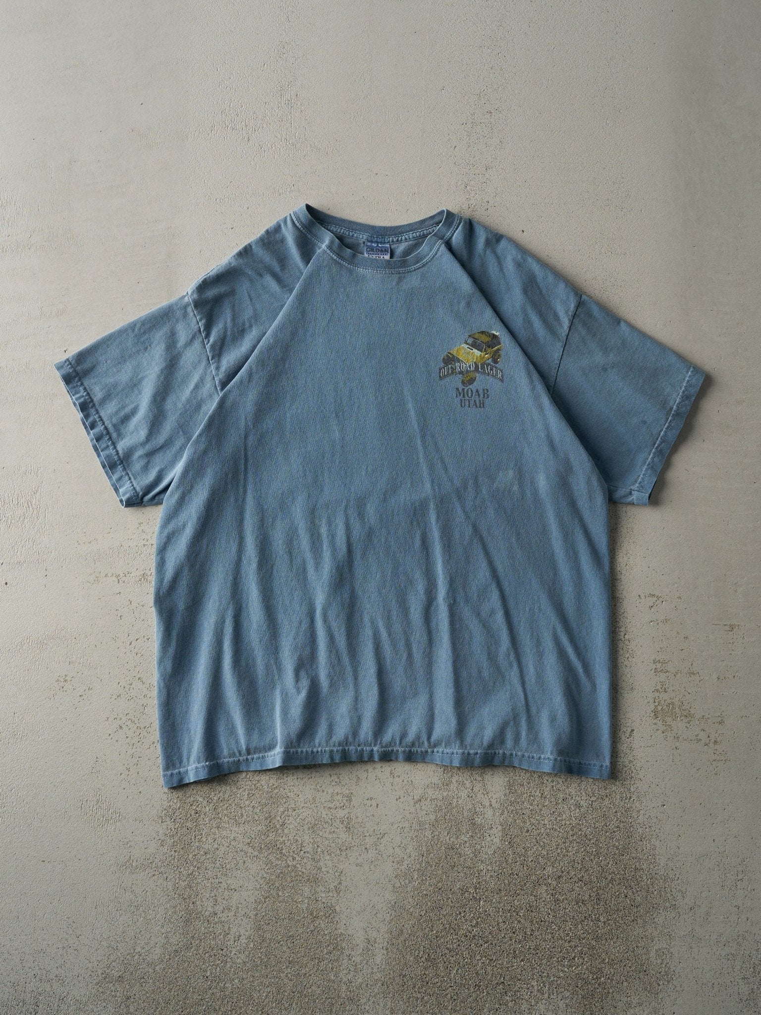 Vintage Y2K Washed Blue Off Road Lager Tee (L)