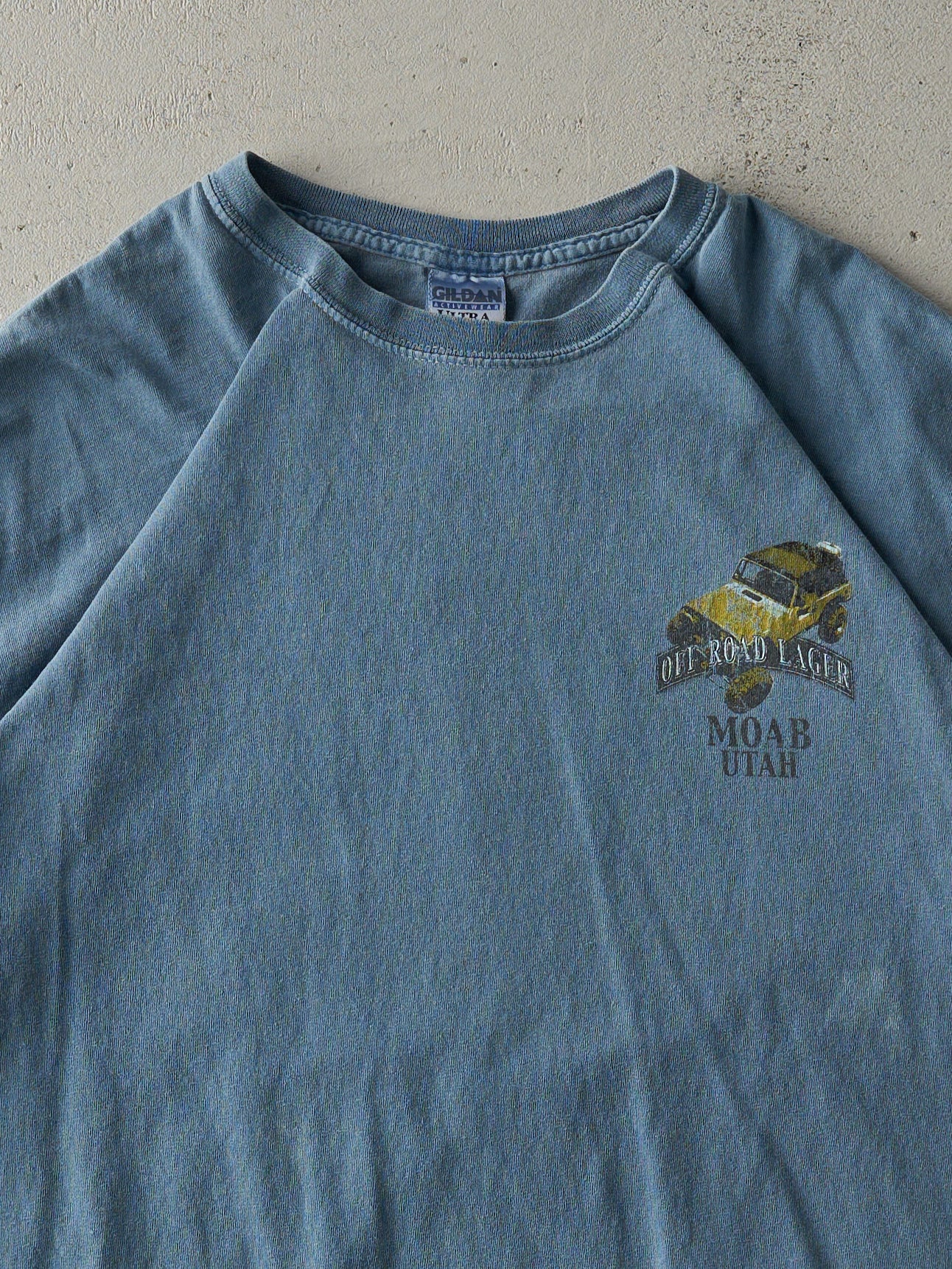Vintage Y2K Washed Blue Off Road Lager Tee (L)