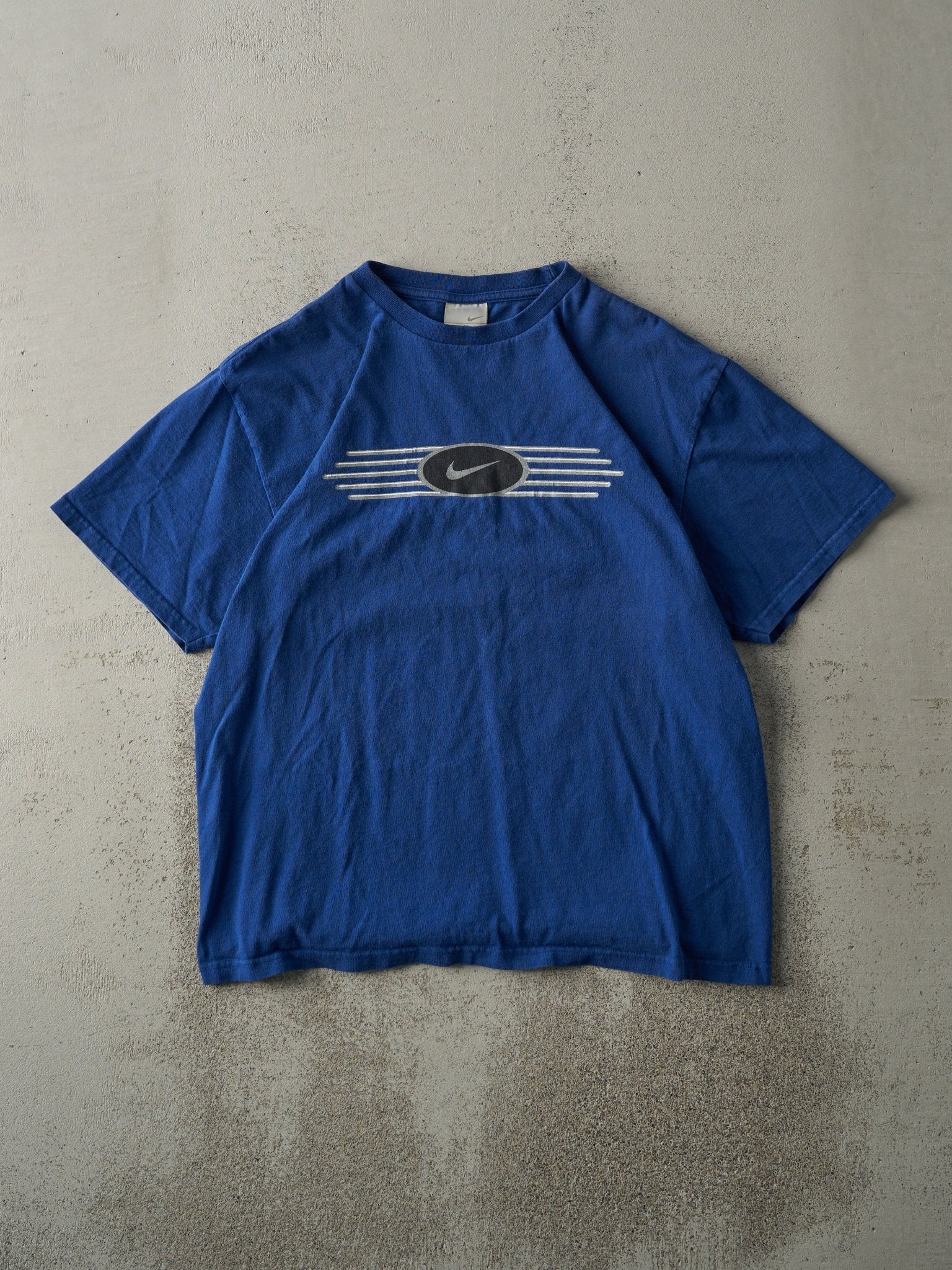 Vintage Y2K Royal Blue Nike Air Force 1 Logo Tee (M)