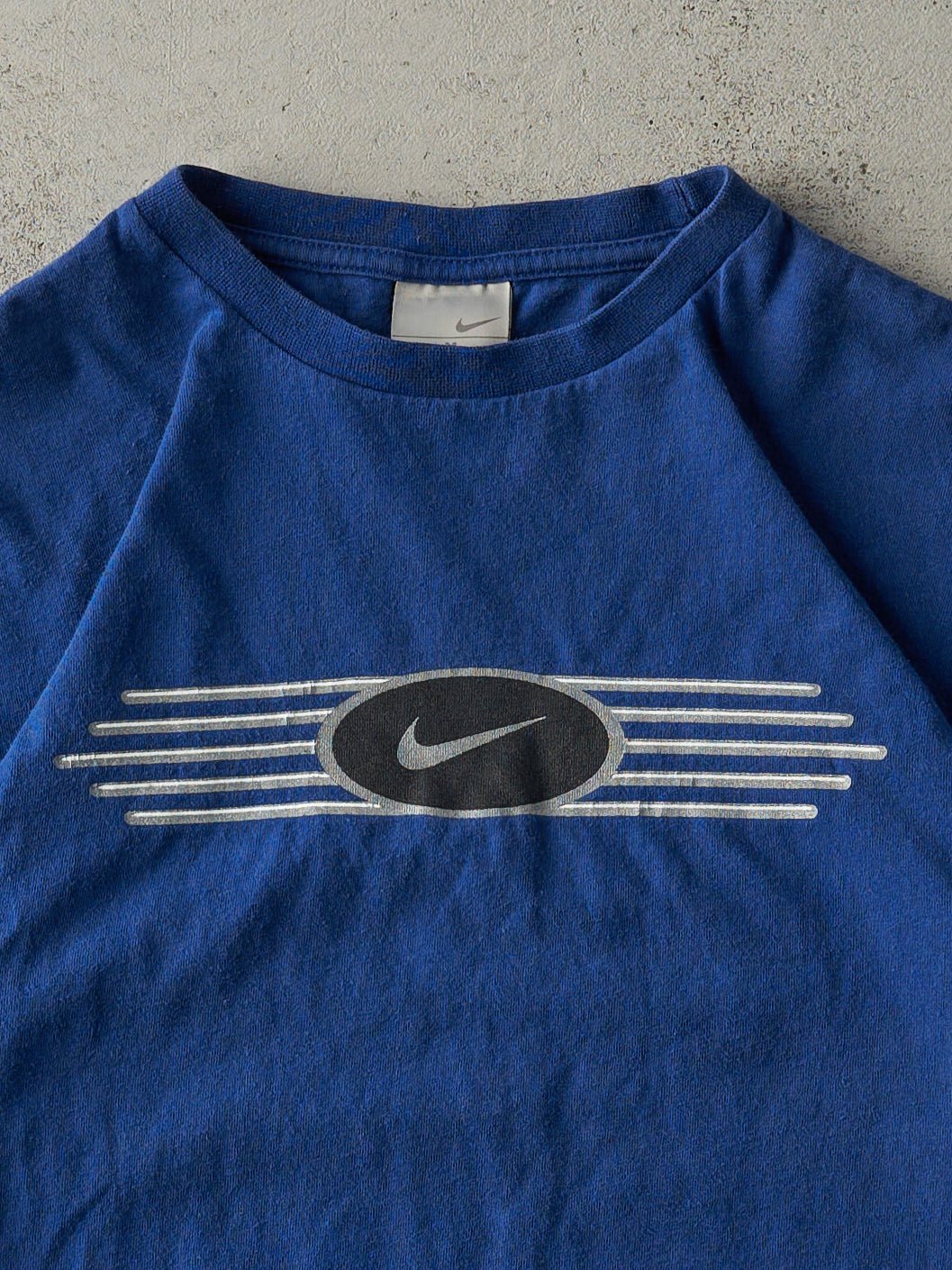 Vintage Y2K Royal Blue Nike Air Force 1 Logo Tee (M)