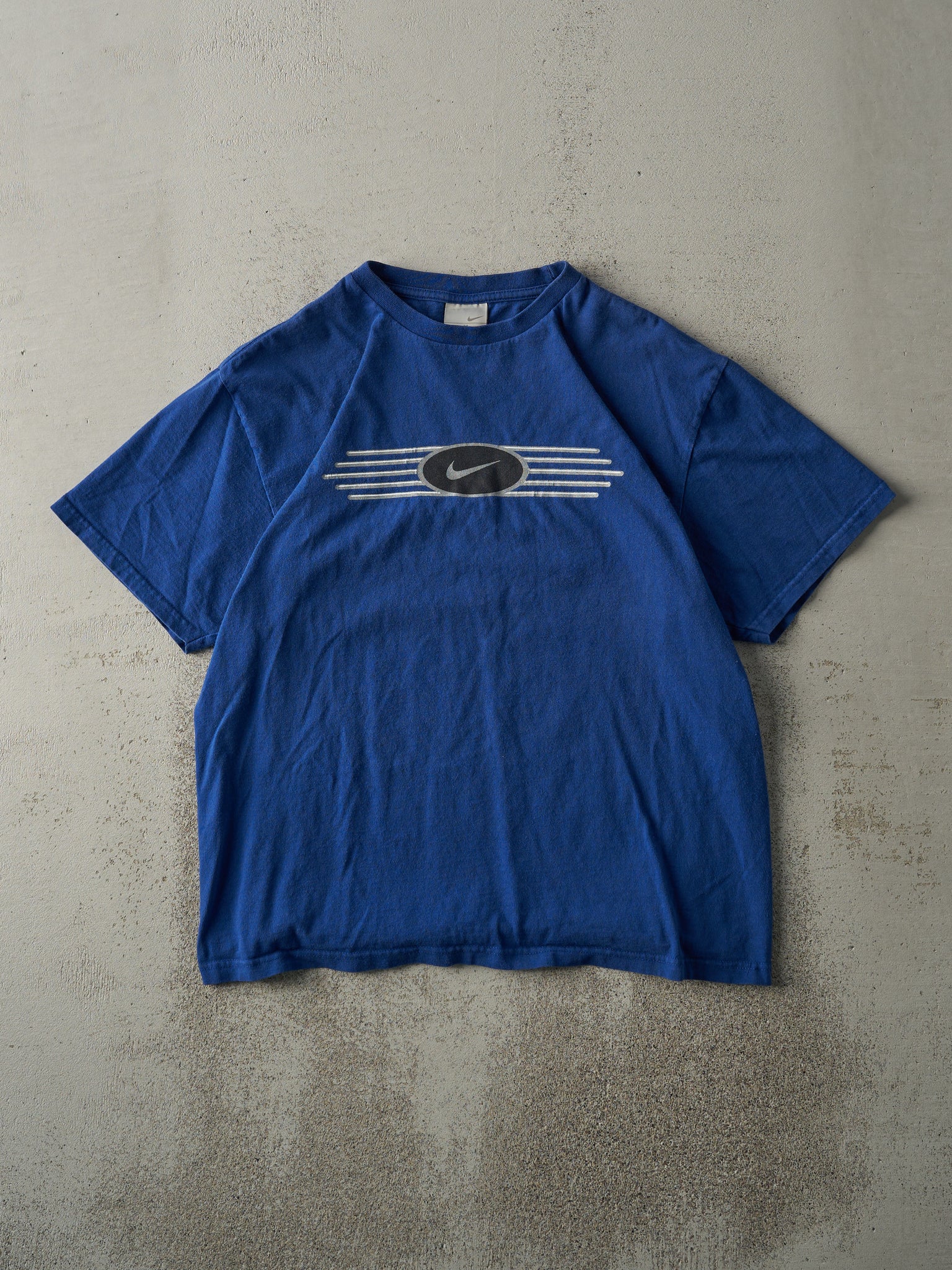 Vintage Y2K Royal Blue Nike Air Force 1 Logo Tee (M)