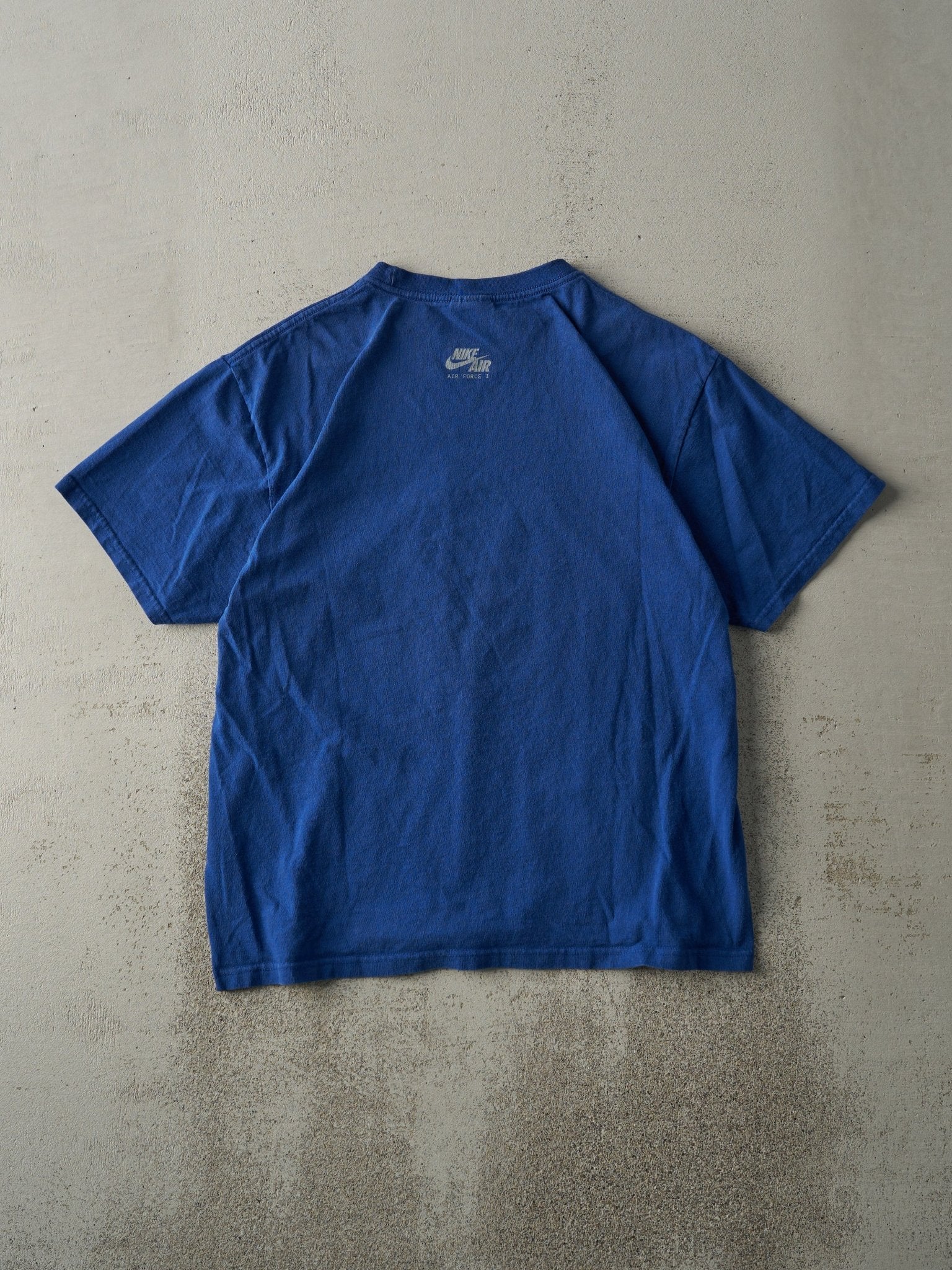 Vintage Y2K Royal Blue Nike Air Force 1 Logo Tee (M)