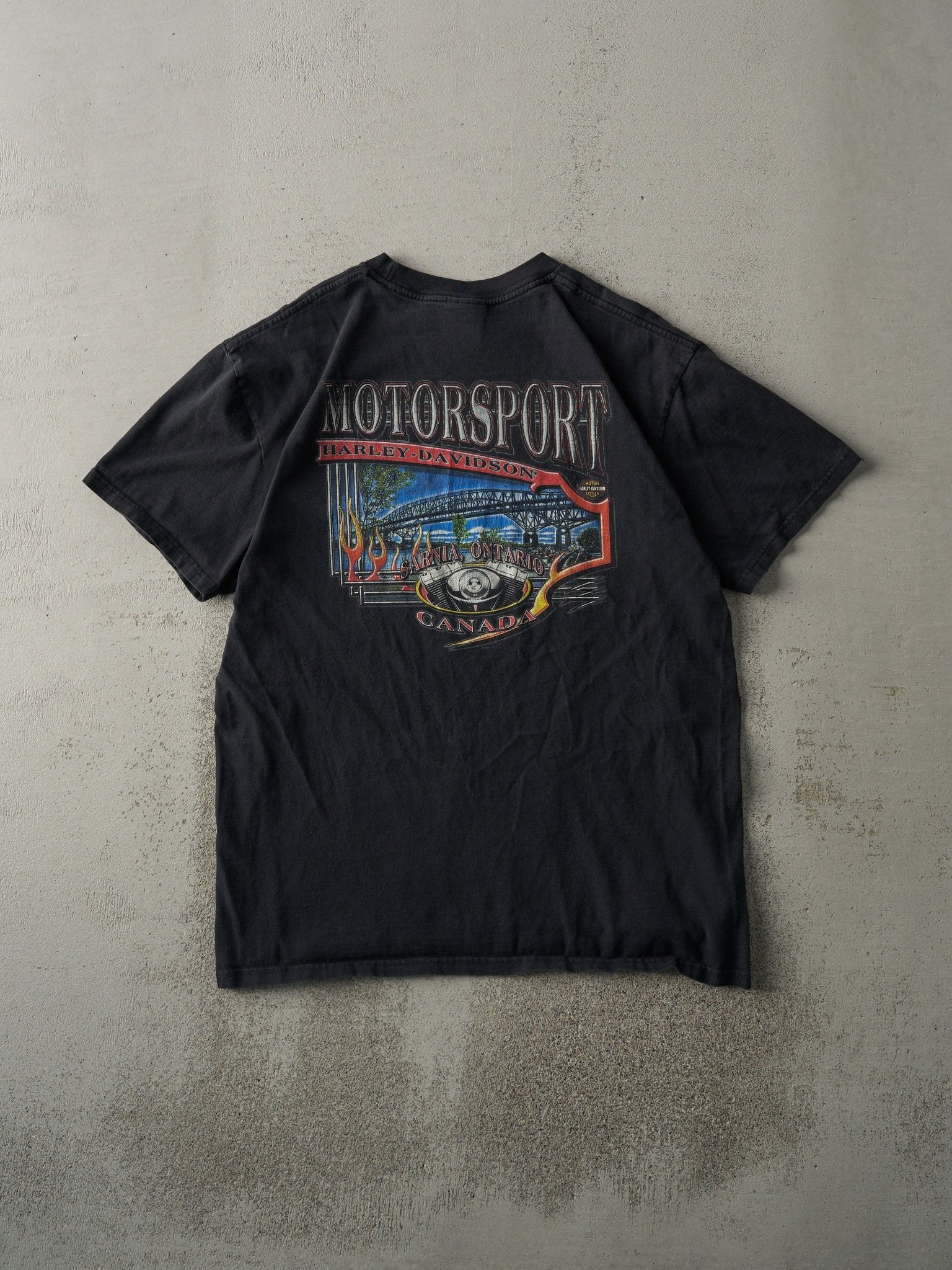 Vintage 09' Black Sarnia Ontario Harley Davidson Tee (M)