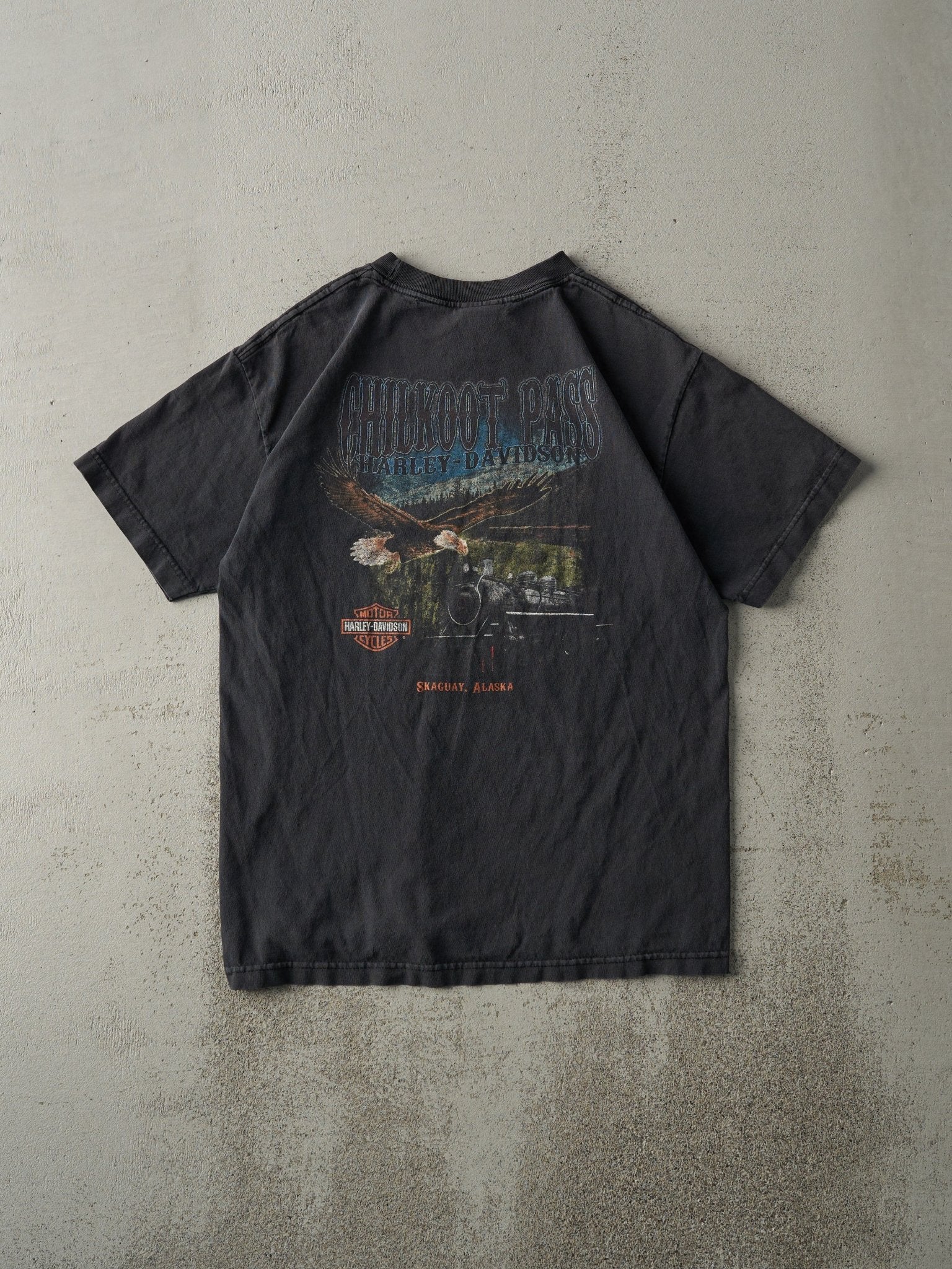 Vintage Y2K Black Skaguay Alaska Harley Davidson Tee (S)