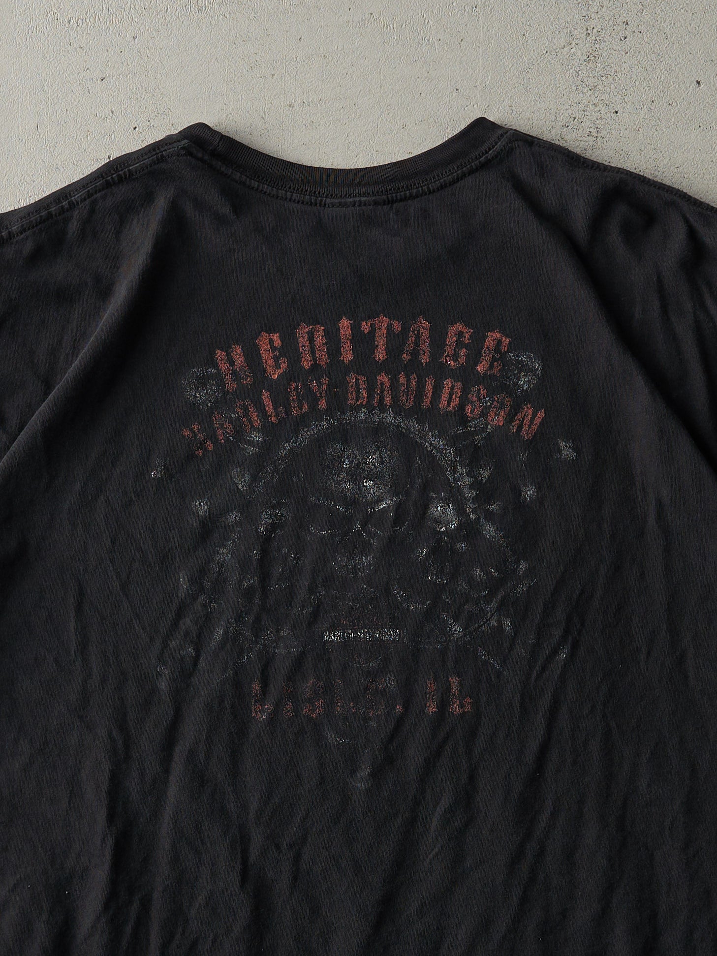 Vintage 10' Black Lisle Illinois Harley Davidson Tee (XL)