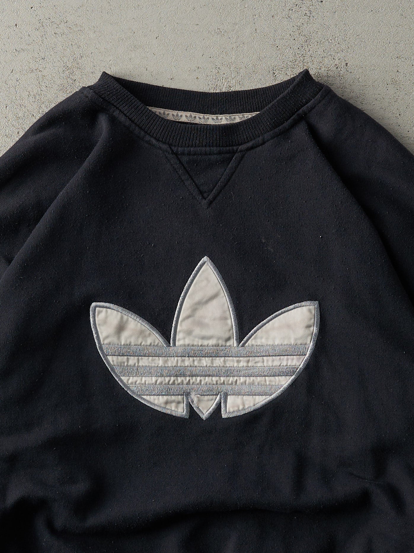 Vintage Y2K Black Embroidered Adidas Crewneck (L)