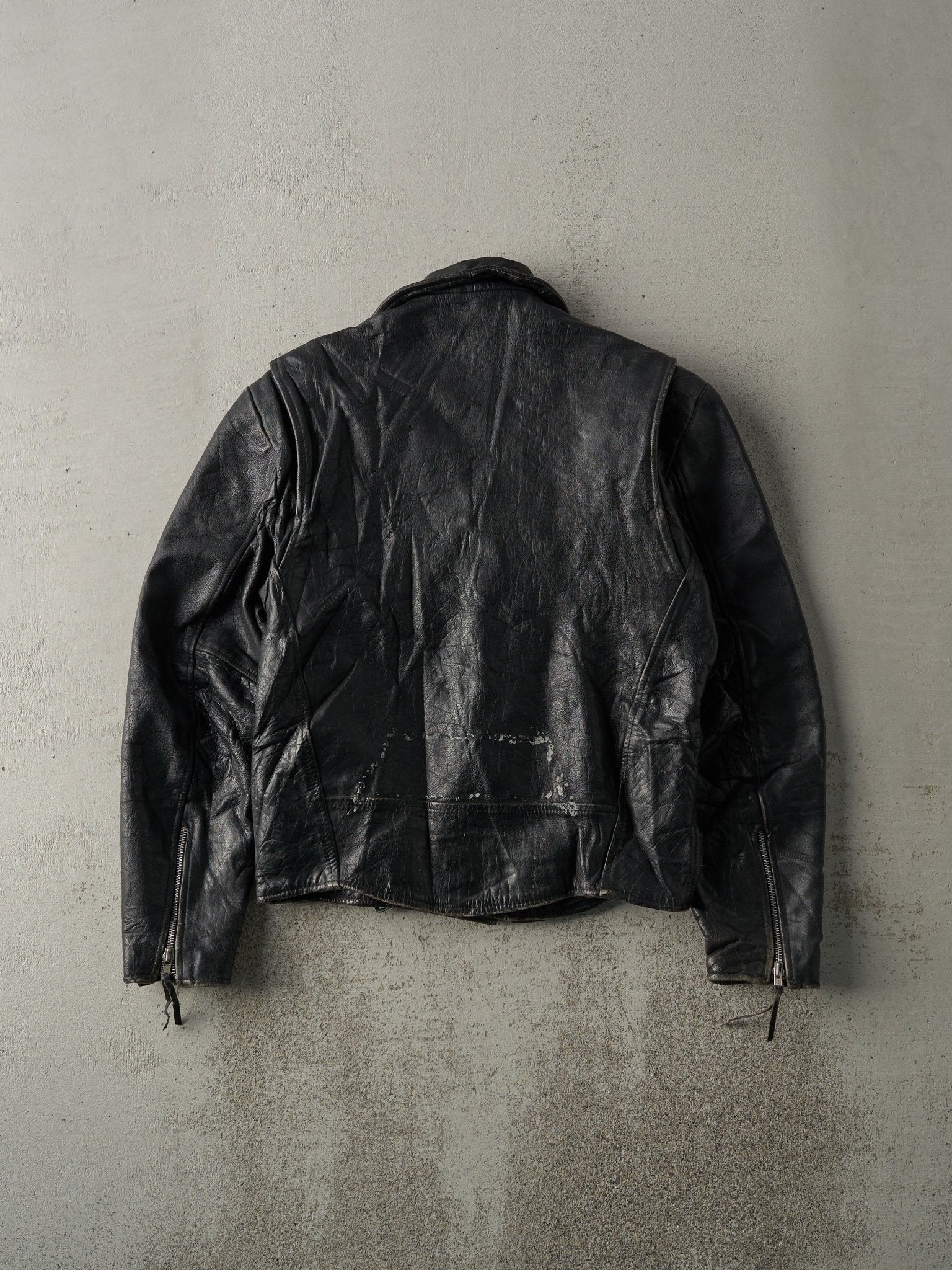 Vintage 80s Black Wilsons Leather Biker Jacket (S)