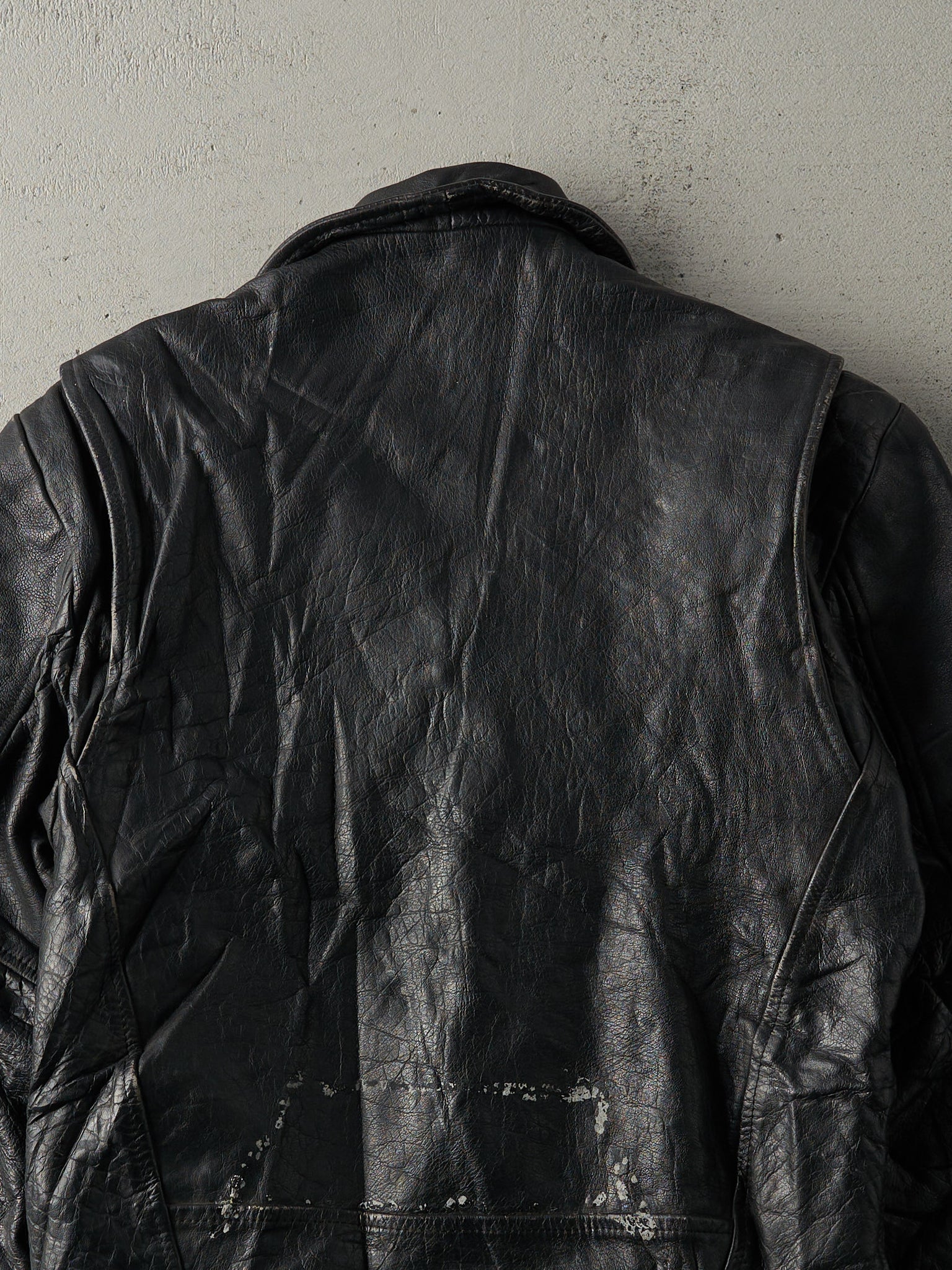 Vintage 80s Black Wilsons Leather Biker Jacket (S)