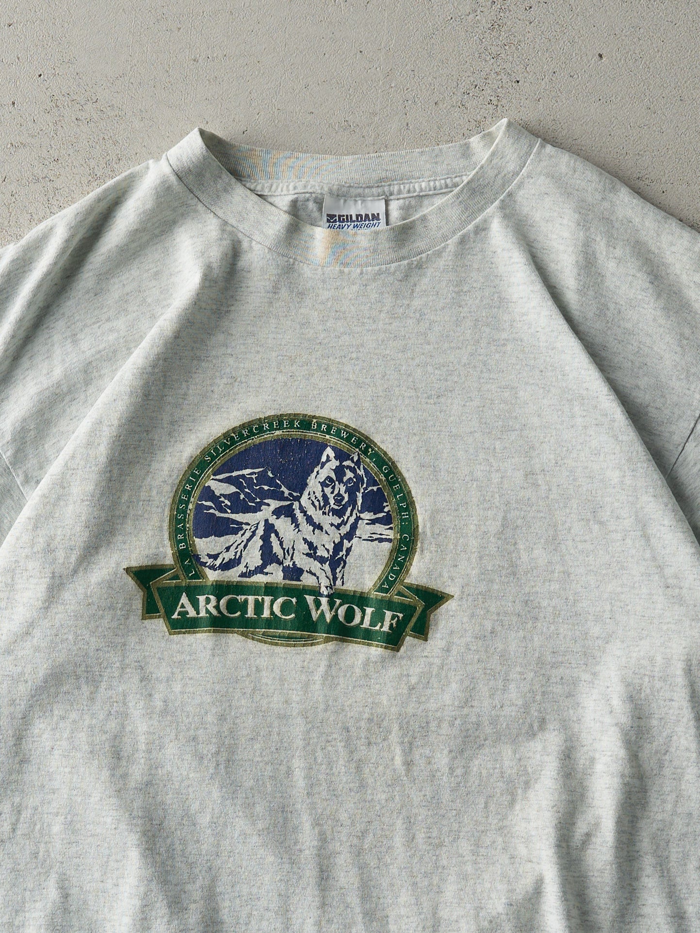 Vintage 90s Heather Grey Arctic Wolf Beer Single Stitch Tee (M/L)