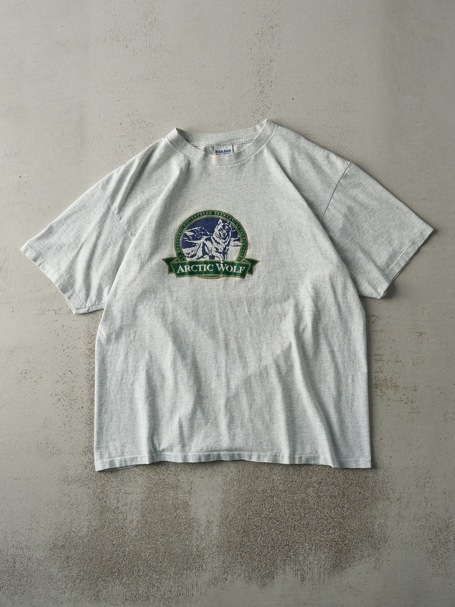 Vintage 90s Heather Grey Arctic Wolf Beer Single Stitch Tee (M/L)