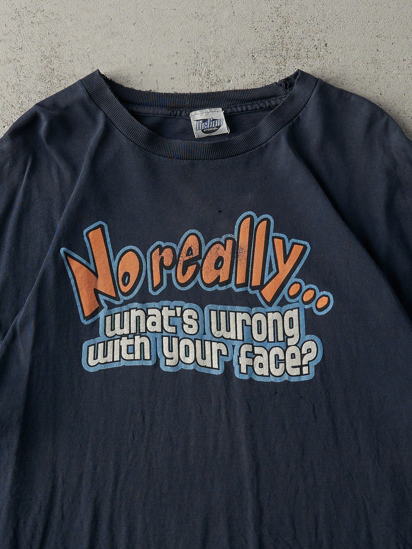 Vintage 90s Navy Blue "No Really.." Tee (M)