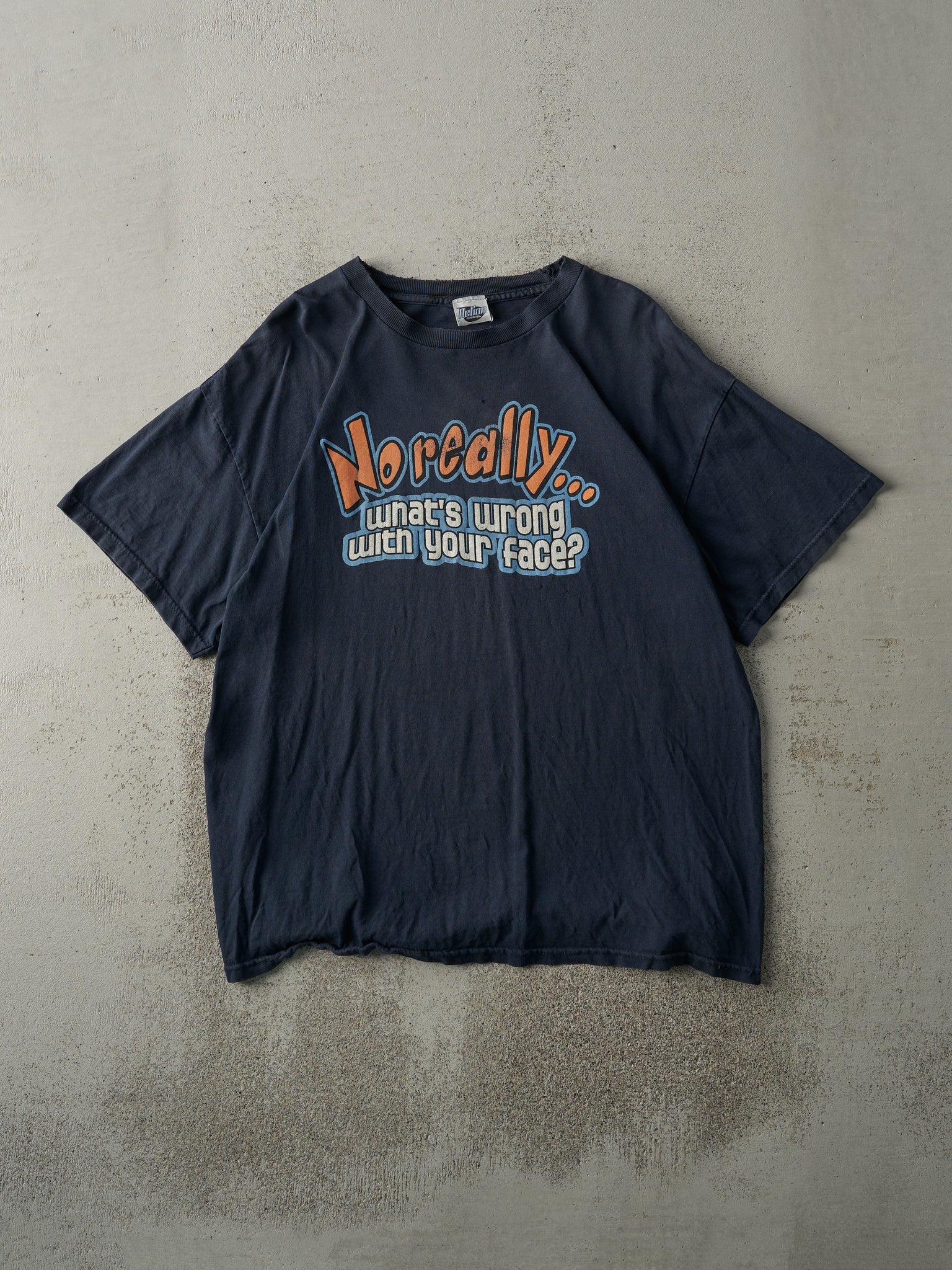 Vintage 90s Navy Blue "No Really.." Tee (M)