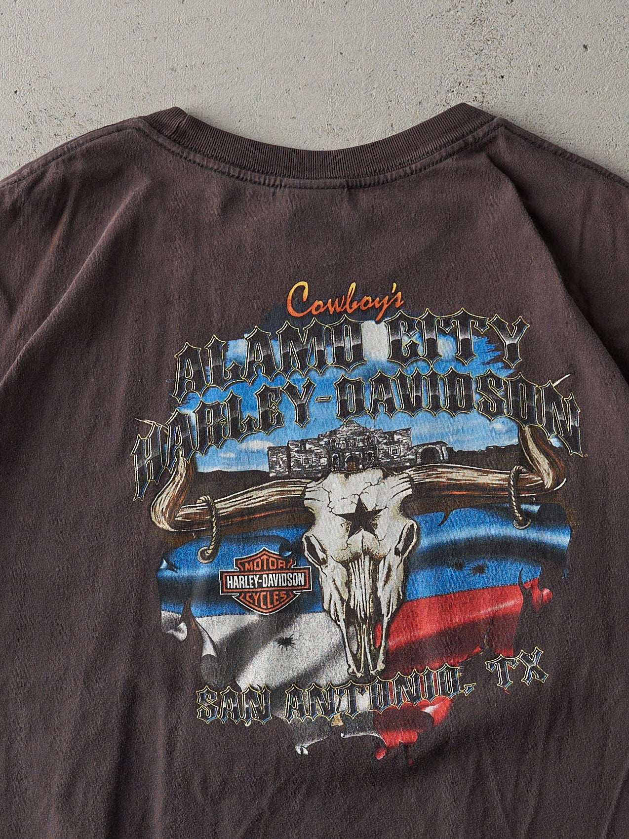 Vintage 04' Faded Grey San Antonio TX Harley Davidson Tee (XL/XXL)