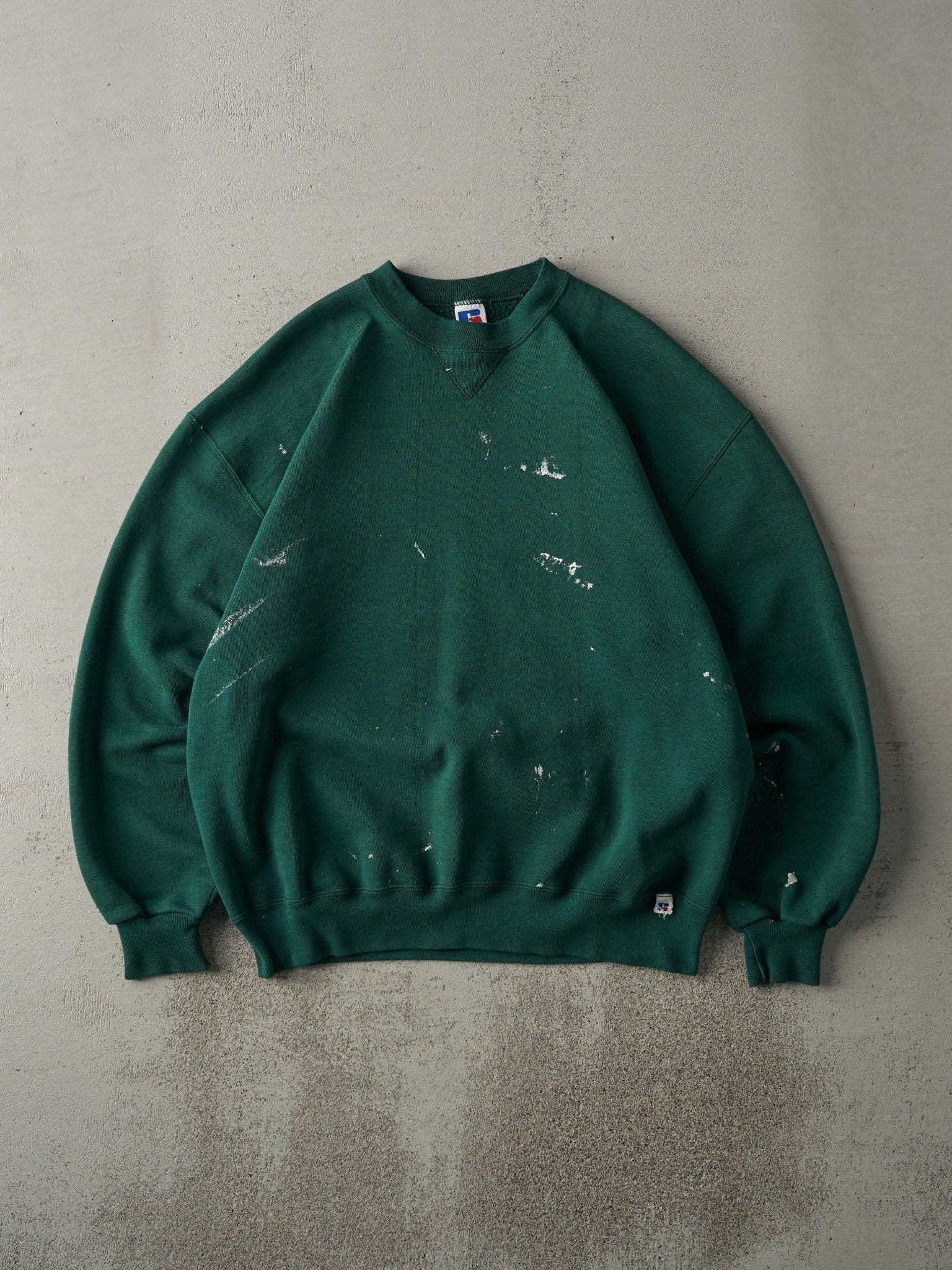 Vintage 90s Green Russell Athletic Blank Crewneck (L)