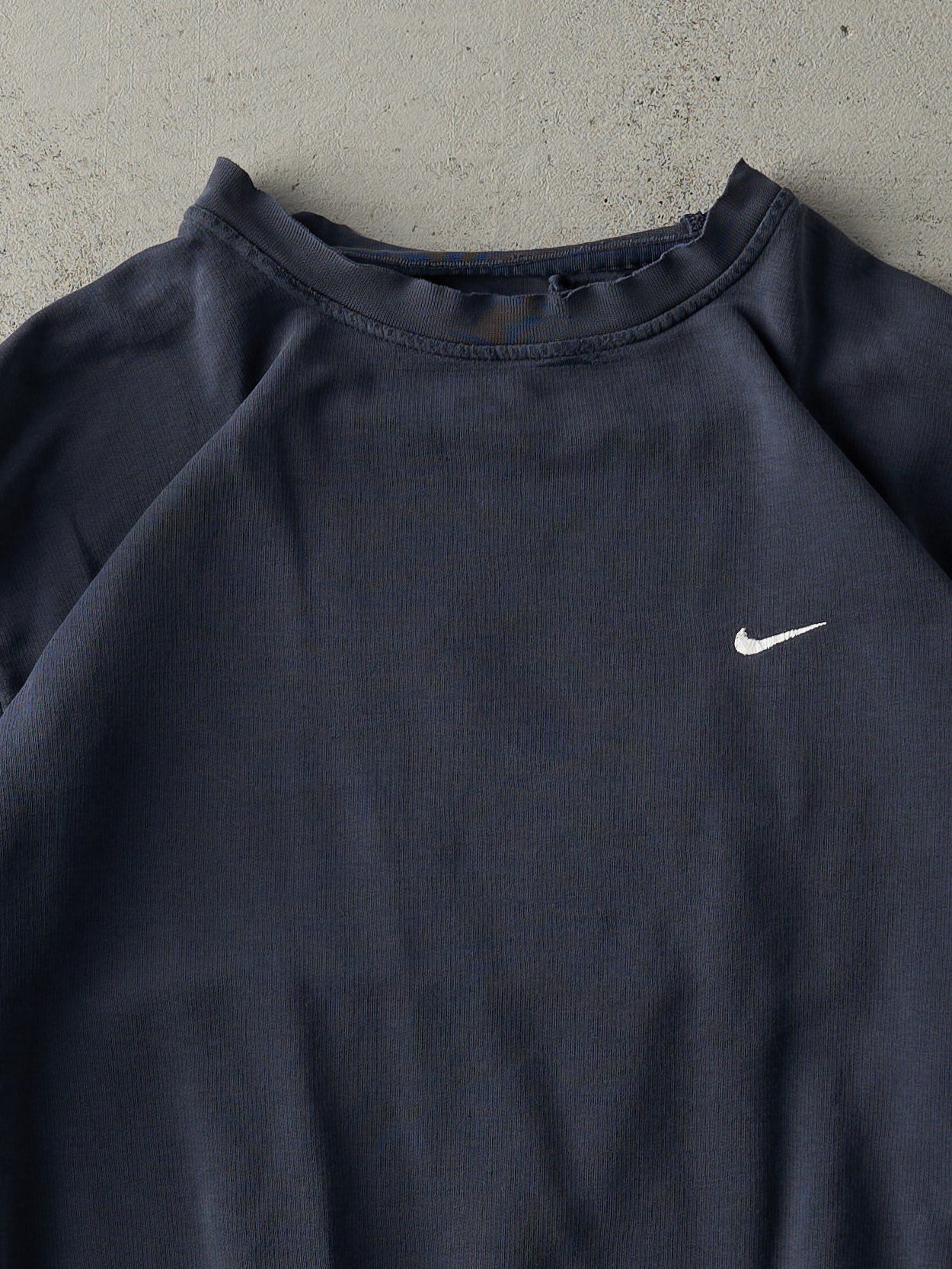 Vintage Y2K Navy Blue Embroidered Nike Light Weight Crewneck (L)