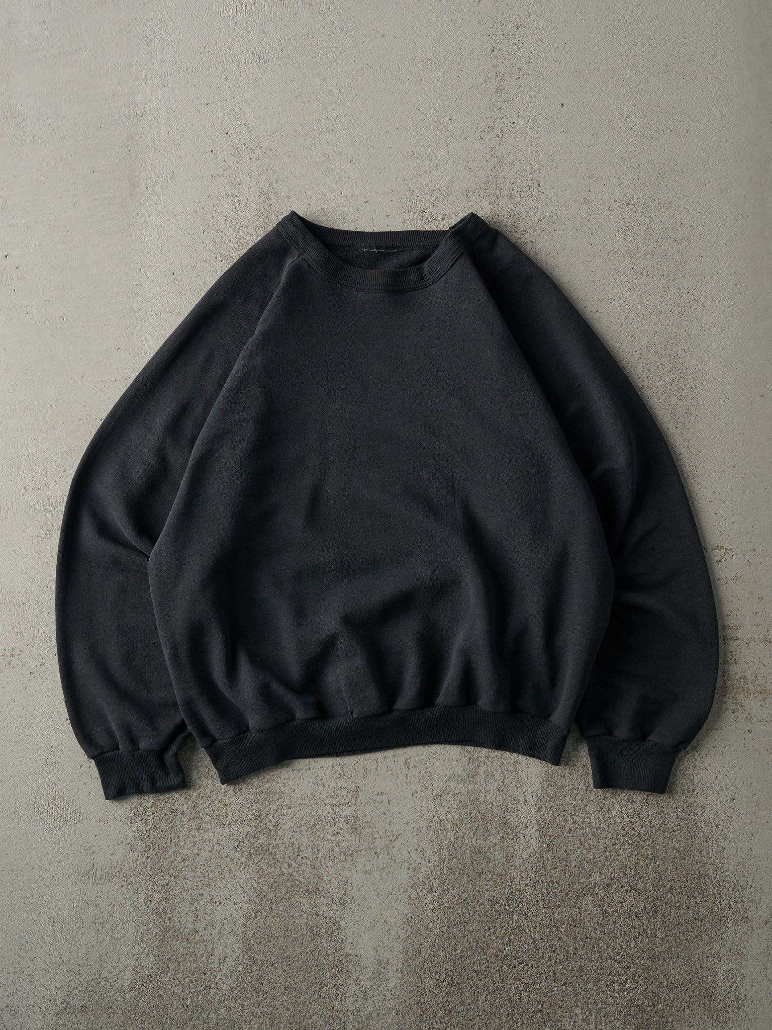 Vintage 80s Faded Black Blank Crewneck (M)