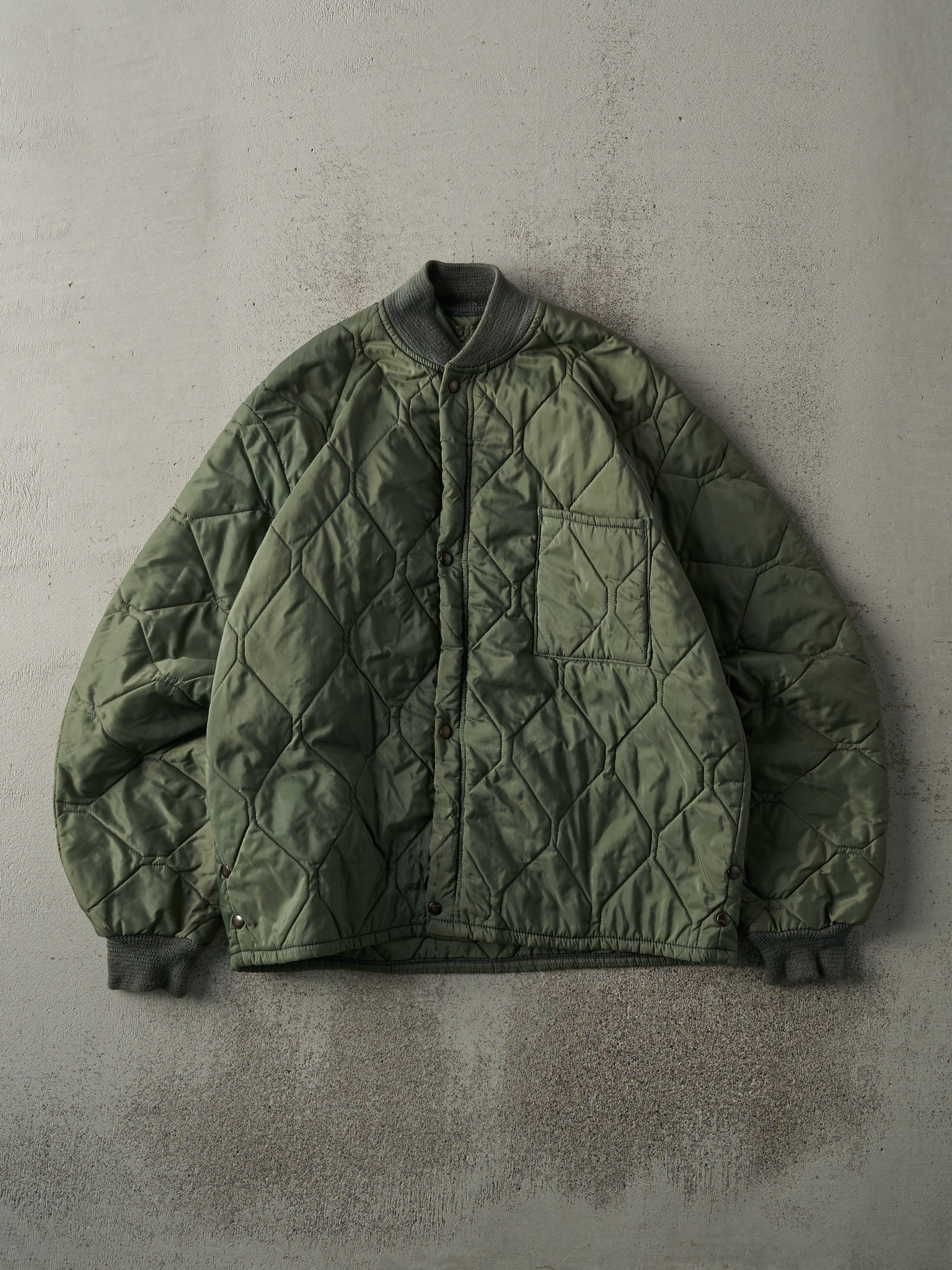 Vintage 90s Green Quilted CWU-9 Flight Liner Jacket (M)