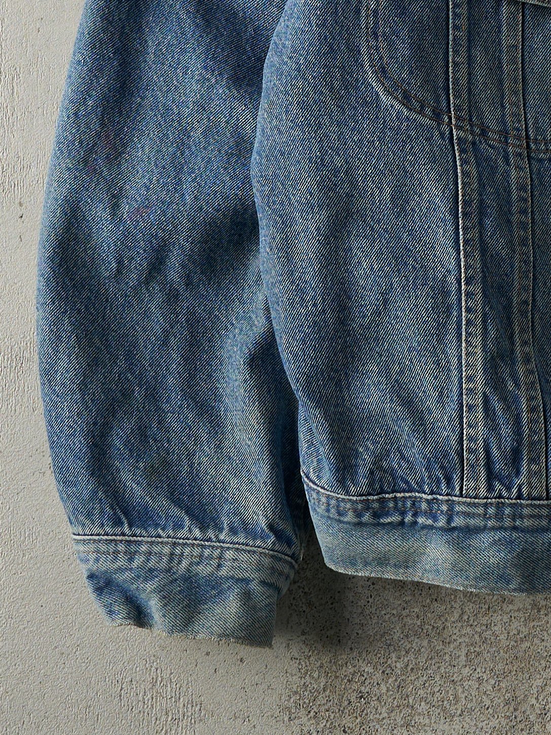 Vintage 80s Light Wash Lee Storm Rider Blanket Lined Denim Jacket (L)