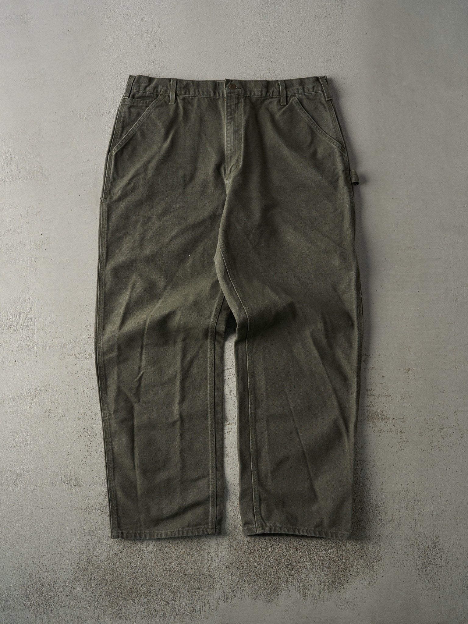 Vintage 90s Green Dungaree Fit Carhartt Carpenter Pants (38x32.5)