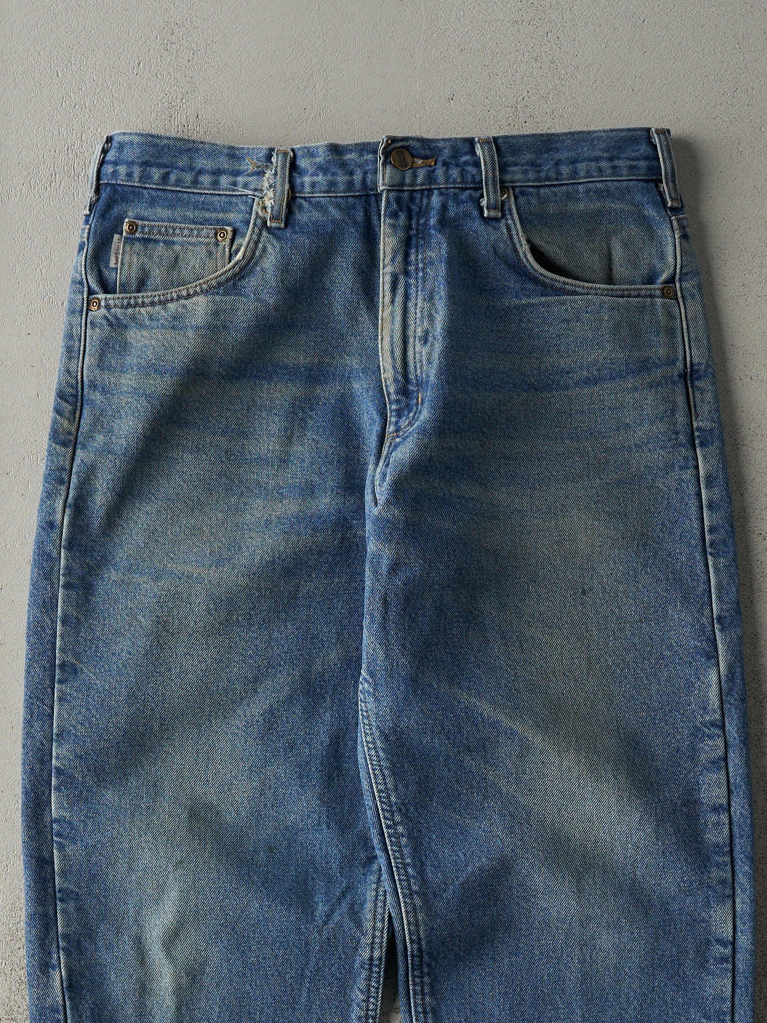 Vintage 90s Light Wash Relaxed Fit Carhartt Blanket Lined Jeans (34.5x32)