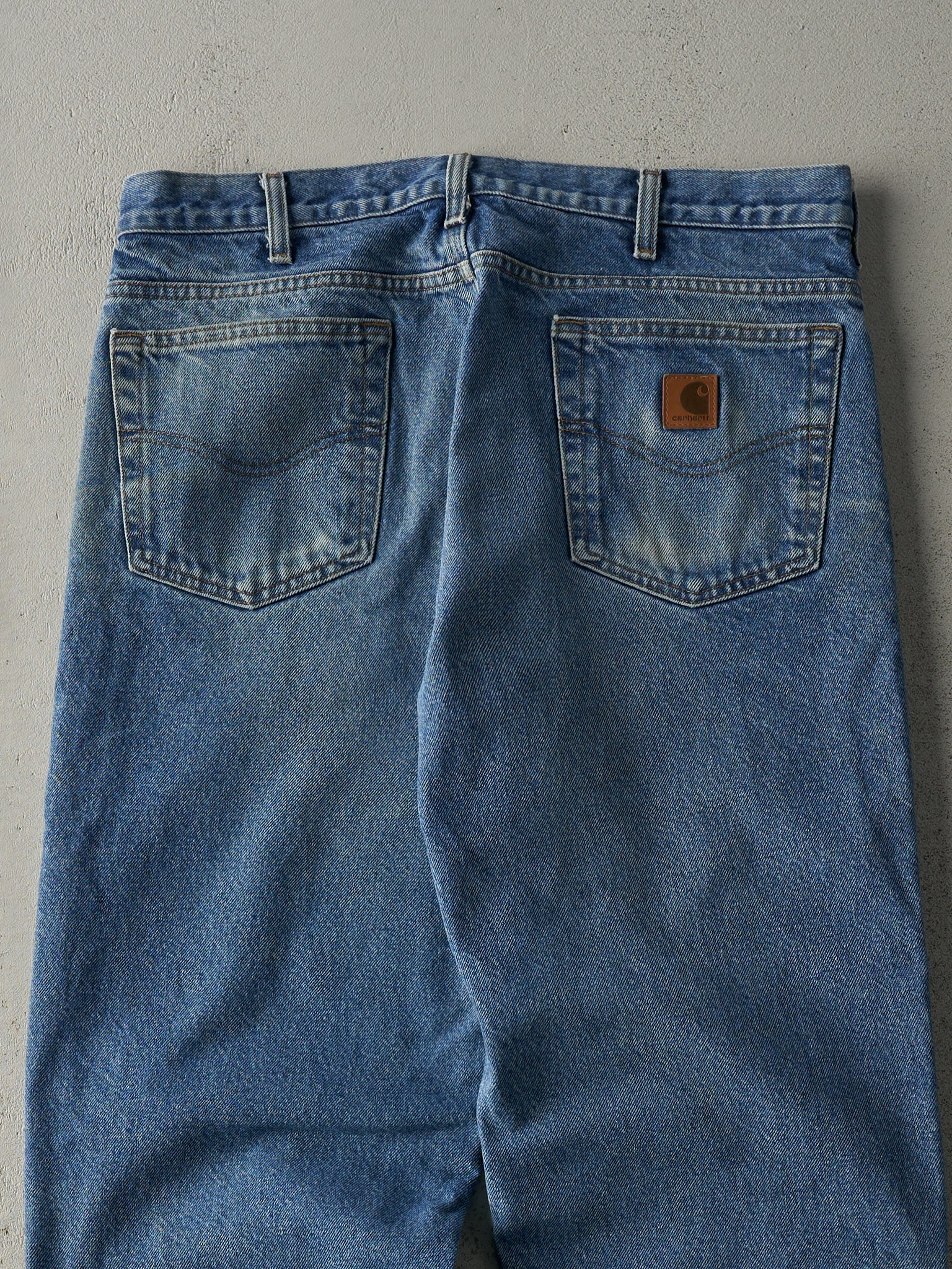 Vintage 90s Light Wash Relaxed Fit Carhartt Blanket Lined Jeans (34.5x32)