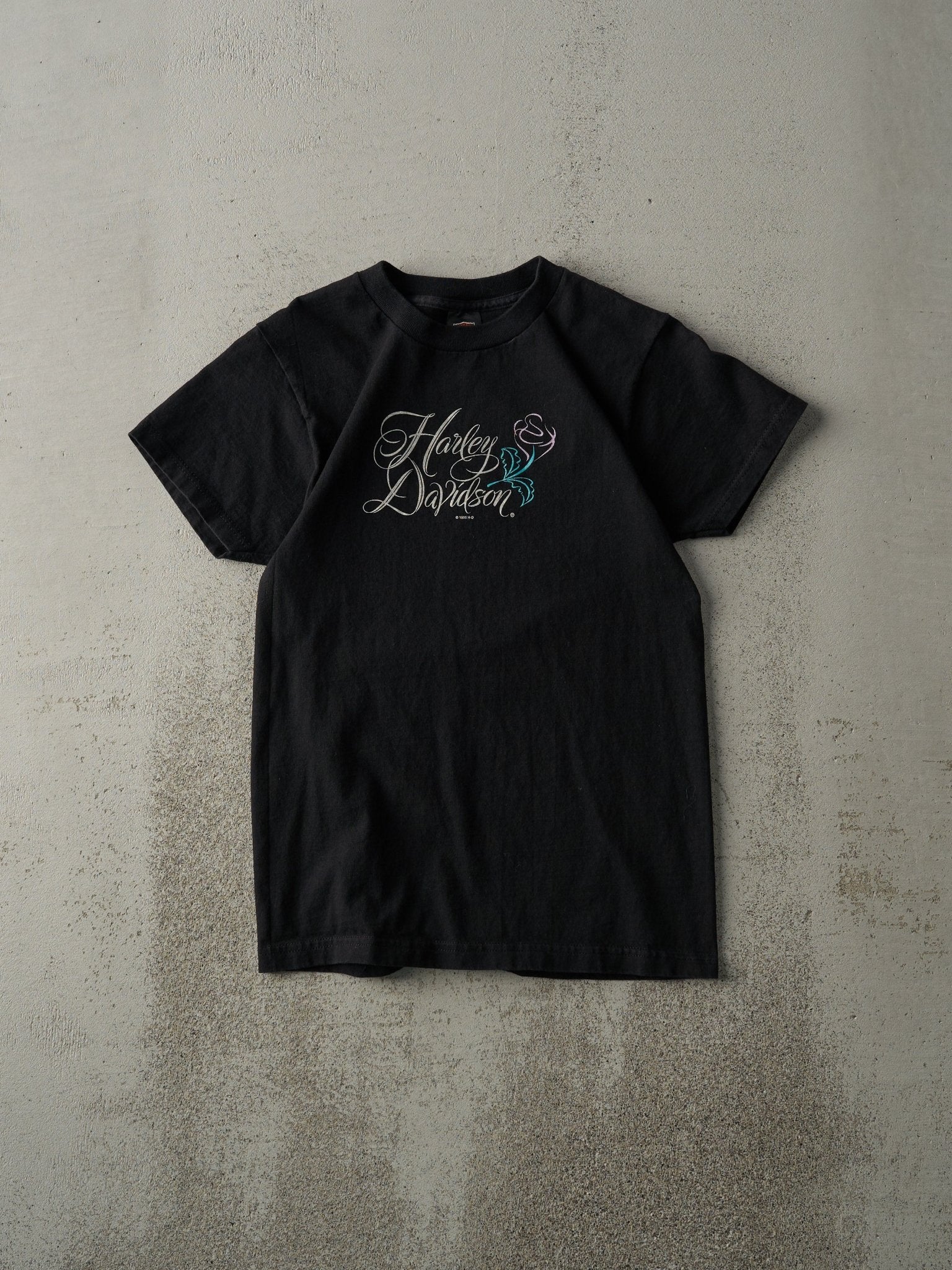 Vintage 95' Black Geneva New York Harley Davidson Tee (XS)