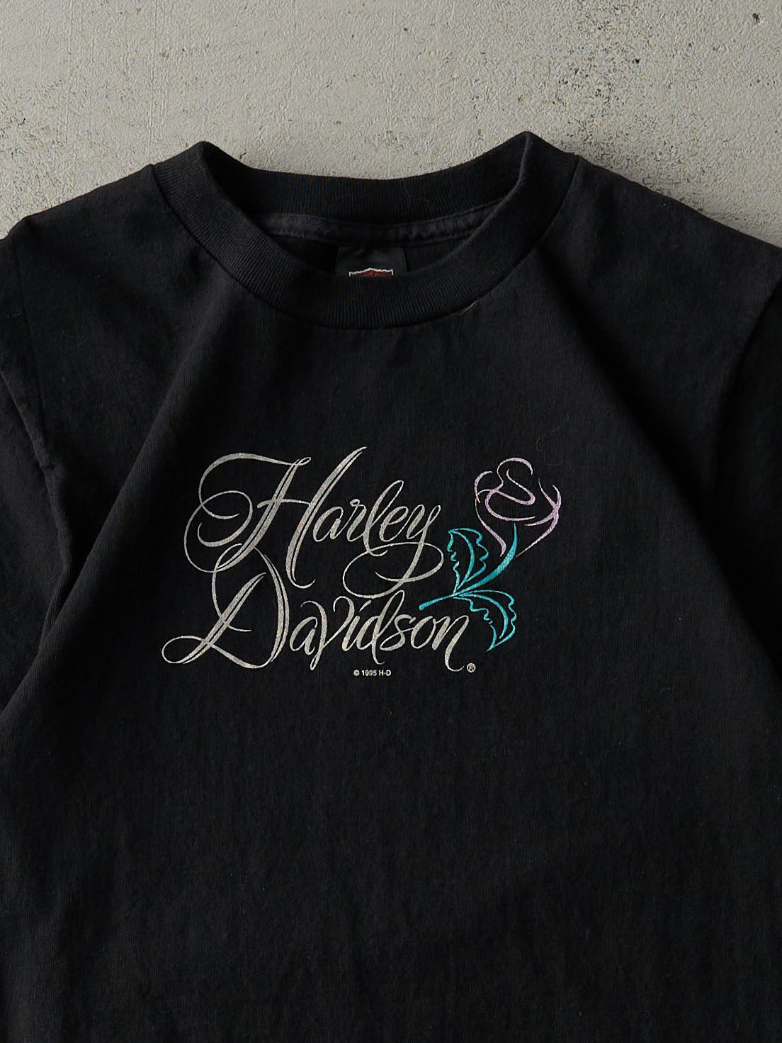 Vintage 95' Black Geneva New York Harley Davidson Tee (XS)