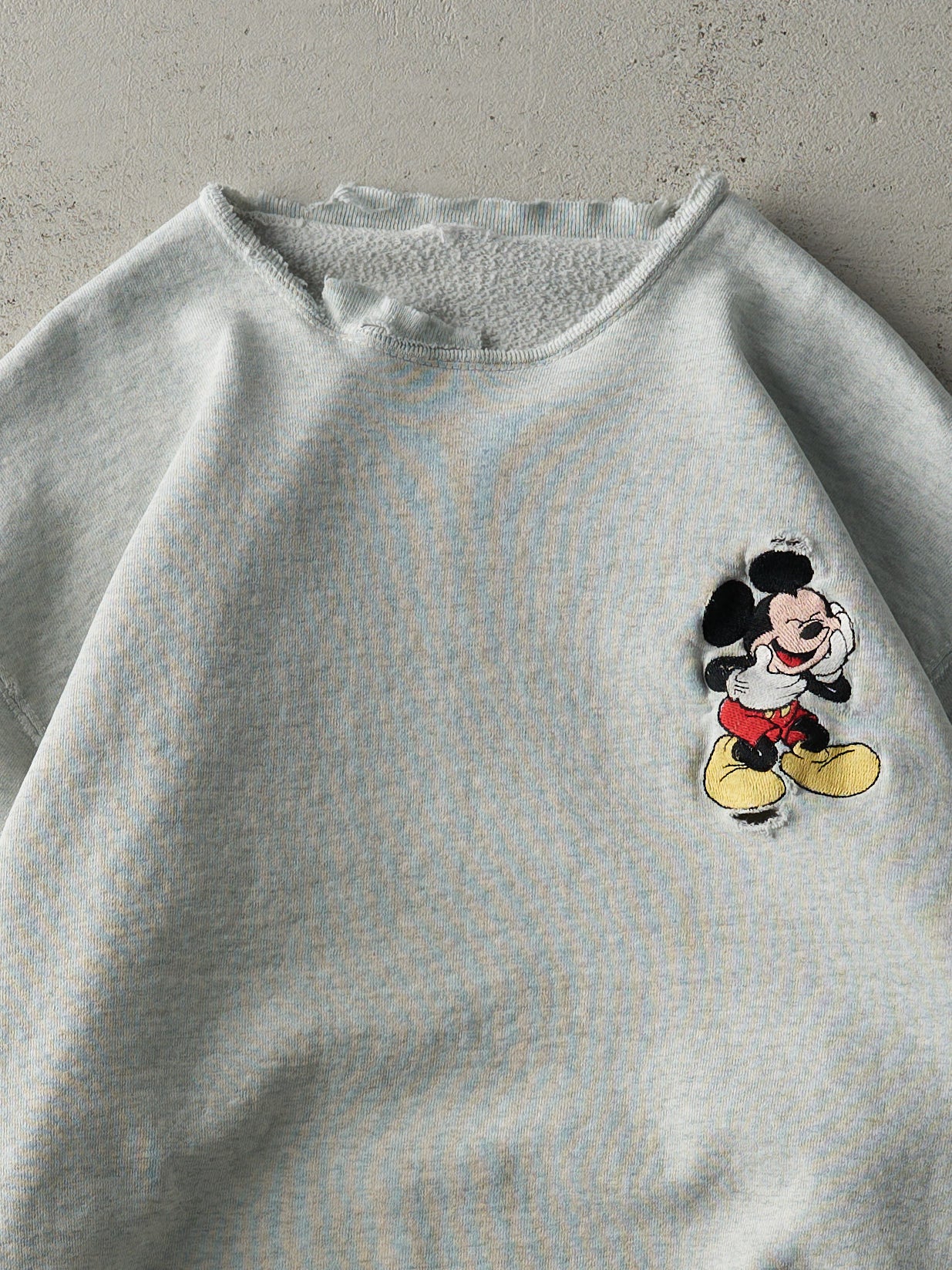 Vintage 94' Heather Grey Embroidered Mickey Mouse Crewneck (M/L)