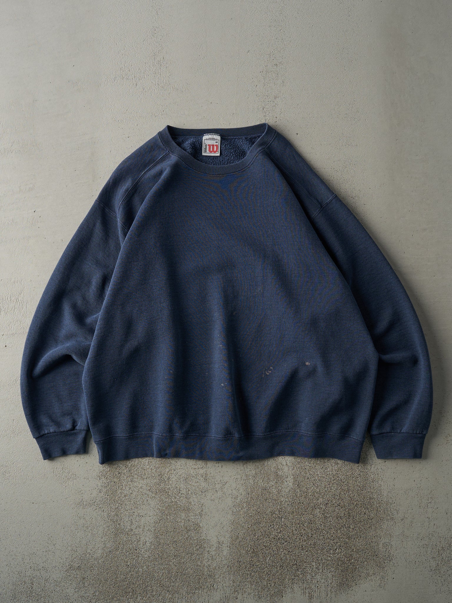 Vintage 90s Washed Navy Blue Blank Crewneck (XXL)