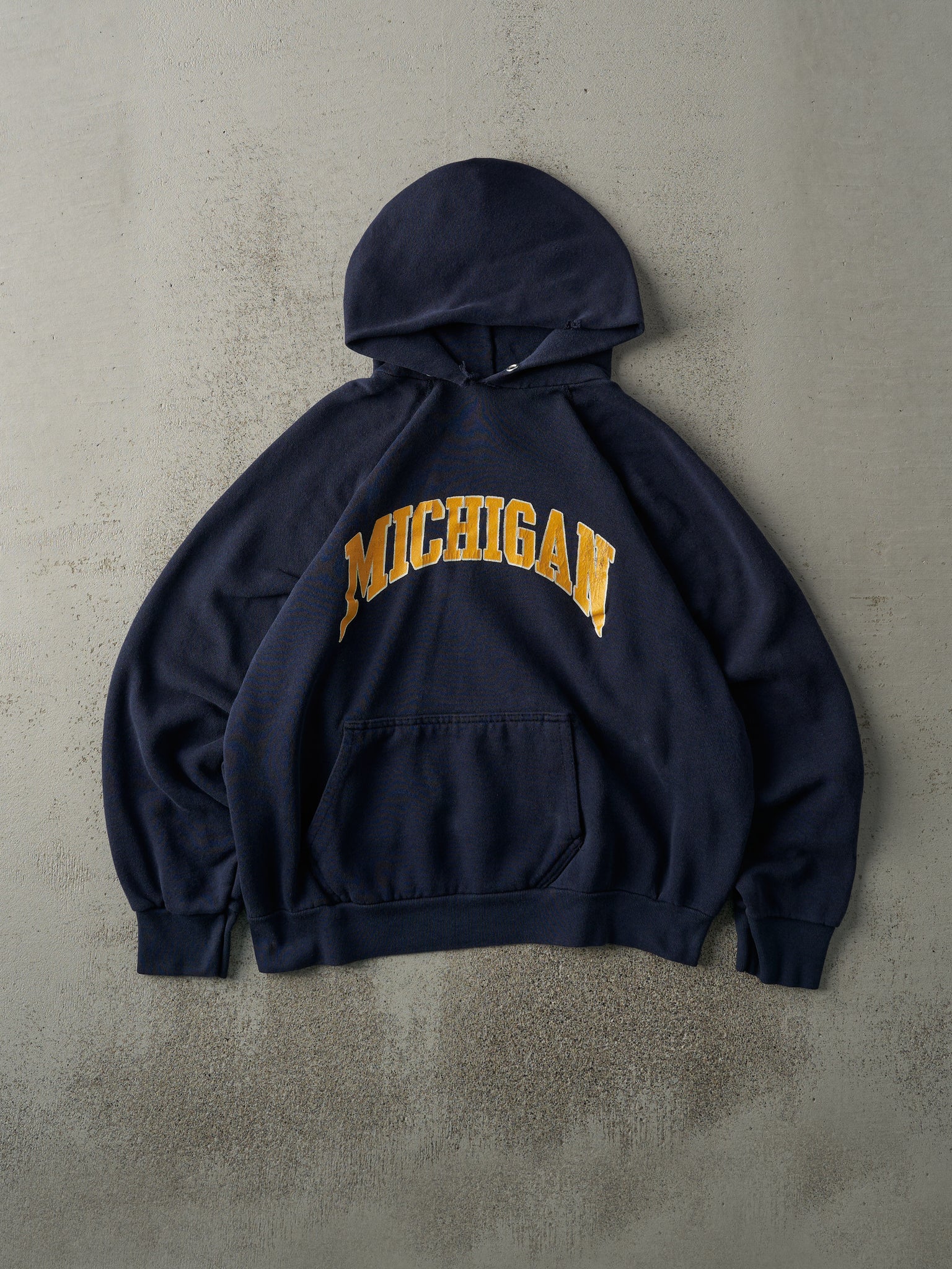 Vintage 90s Navy Blue University of Michigan Hoodie (M)