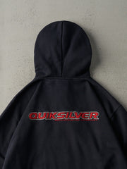 Vintage Y2K Black Embroidered Quiksilver Zip Up Hoodie (L)