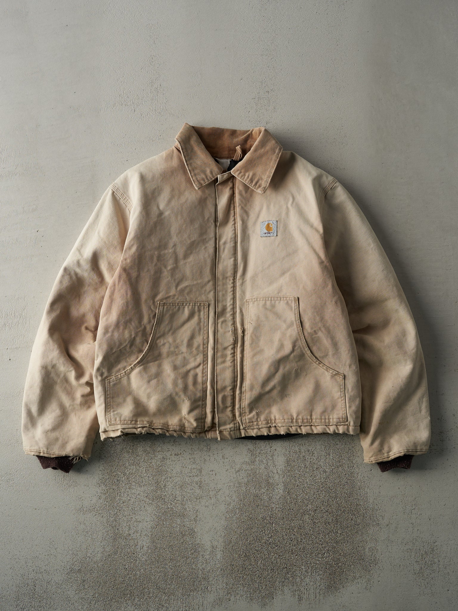 Vintage 90s Beige L Pocket Carhartt Workwear Jacket (XL)