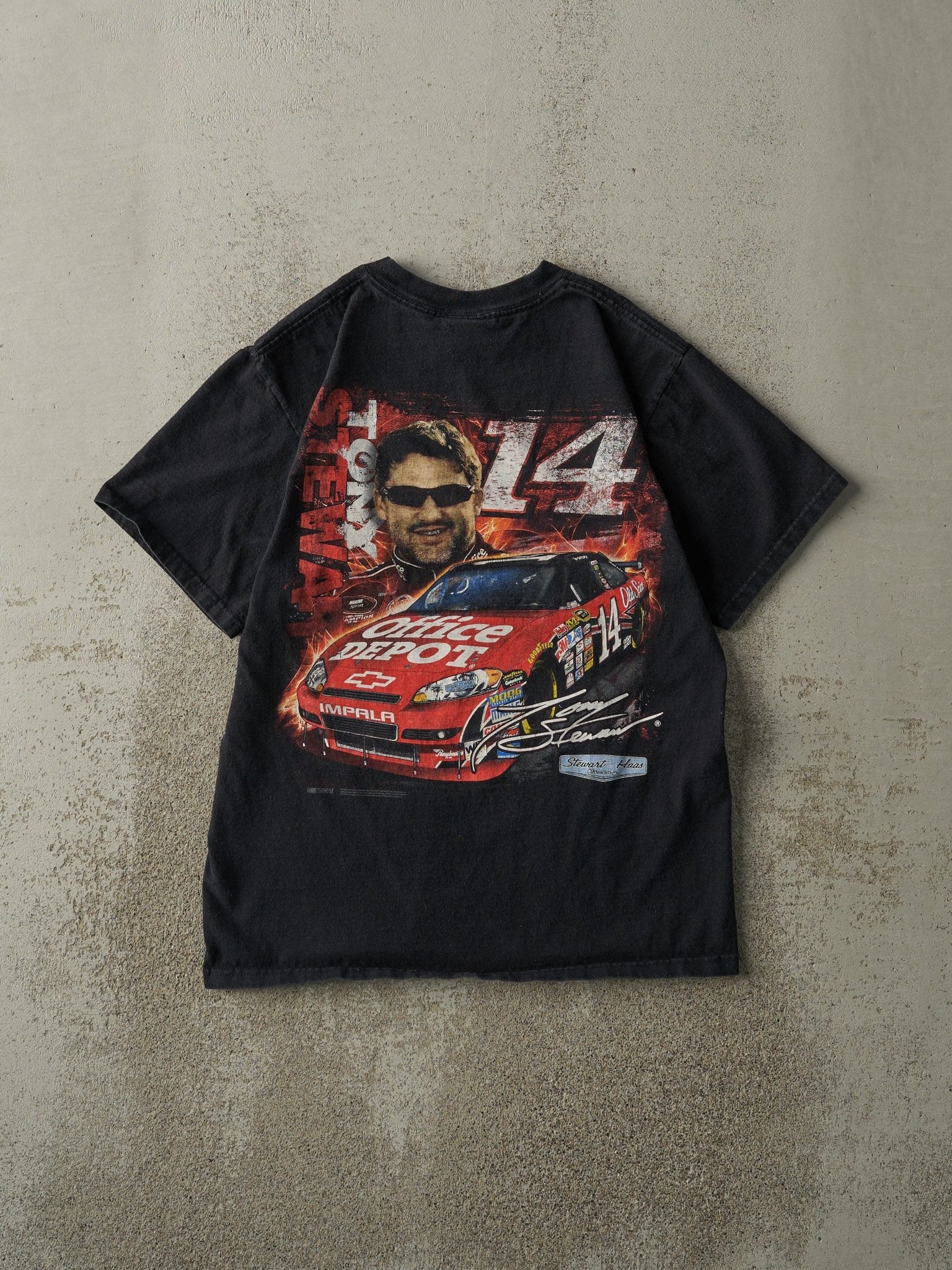Vintage Y2K Black Tony Stewart #14 Nascar Racing Tee (S)