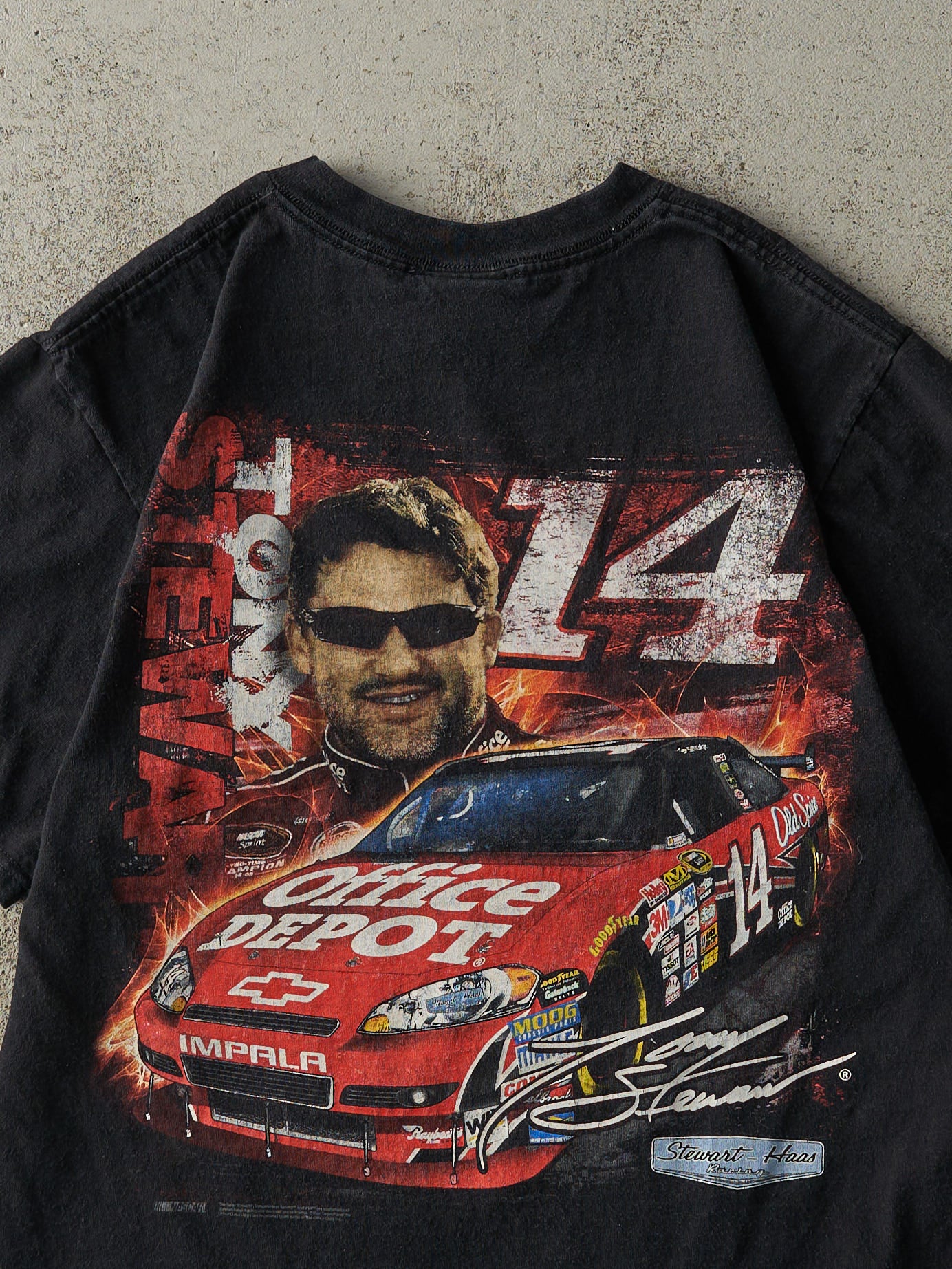 Vintage Y2K Black Tony Stewart #14 Nascar Racing Tee (S)