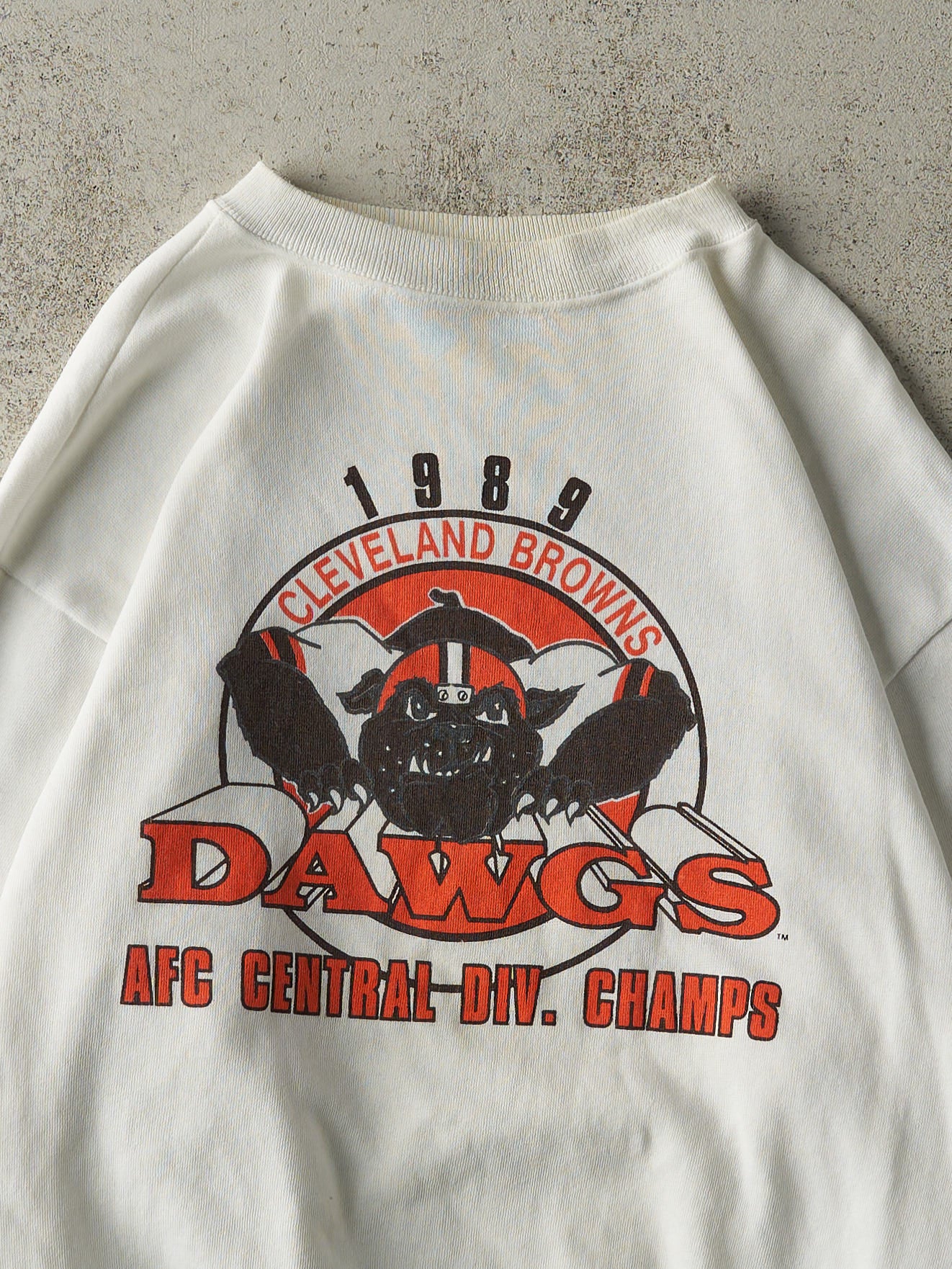 Vintage 89' White Cleveland Browns AFC Champions Crewneck (L/XL)